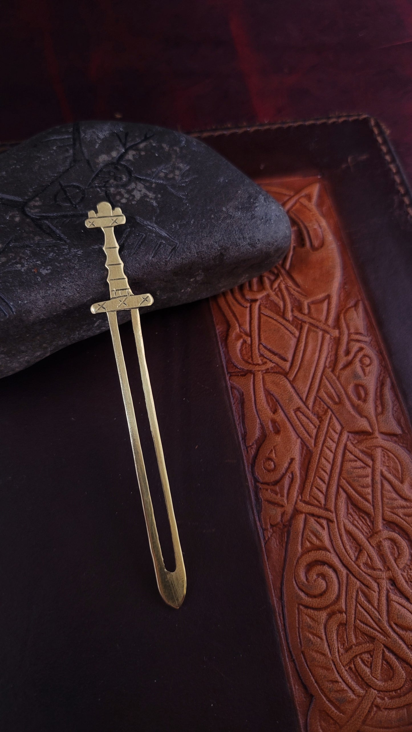 Brass Carolingian sword bookmark
