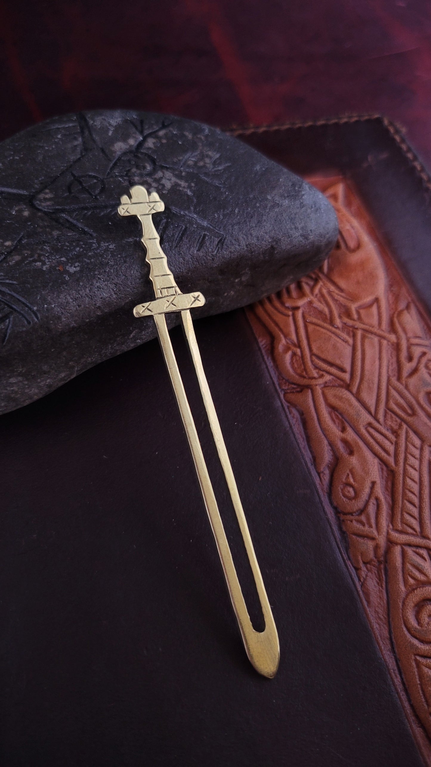 Brass Carolingian sword bookmark