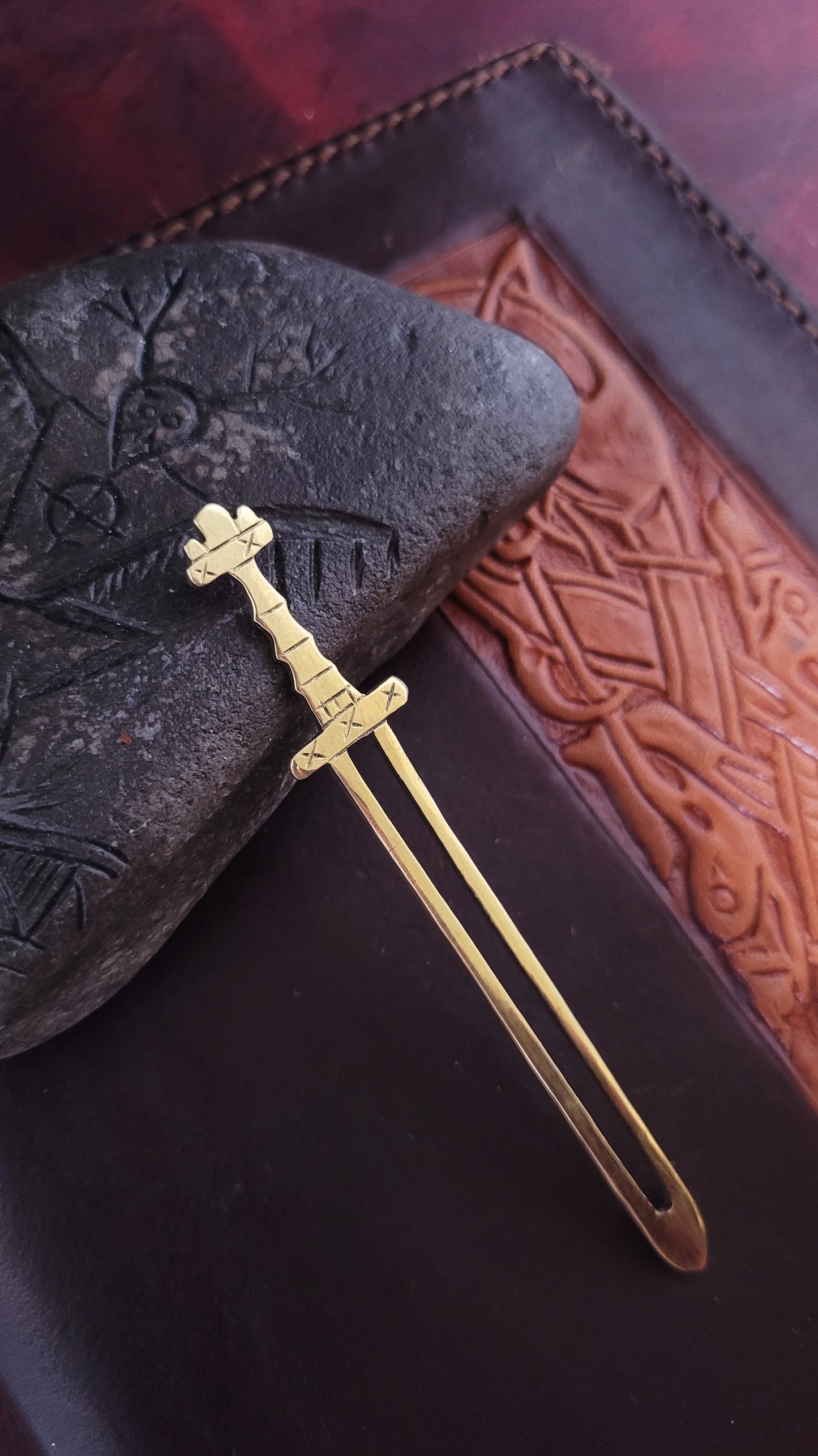 Brass Carolingian sword bookmark
