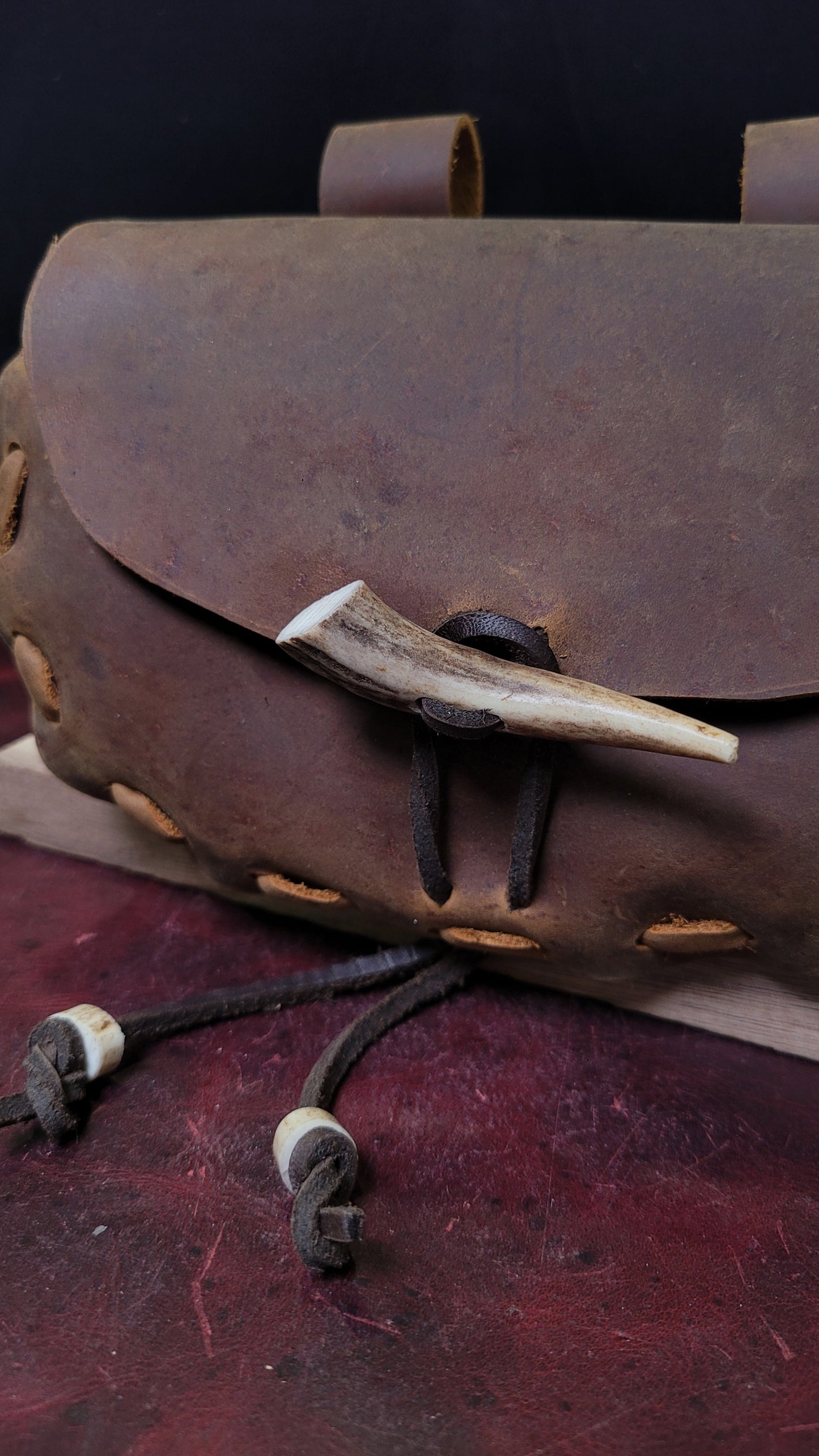 Leather hip pouch -Brown 2
