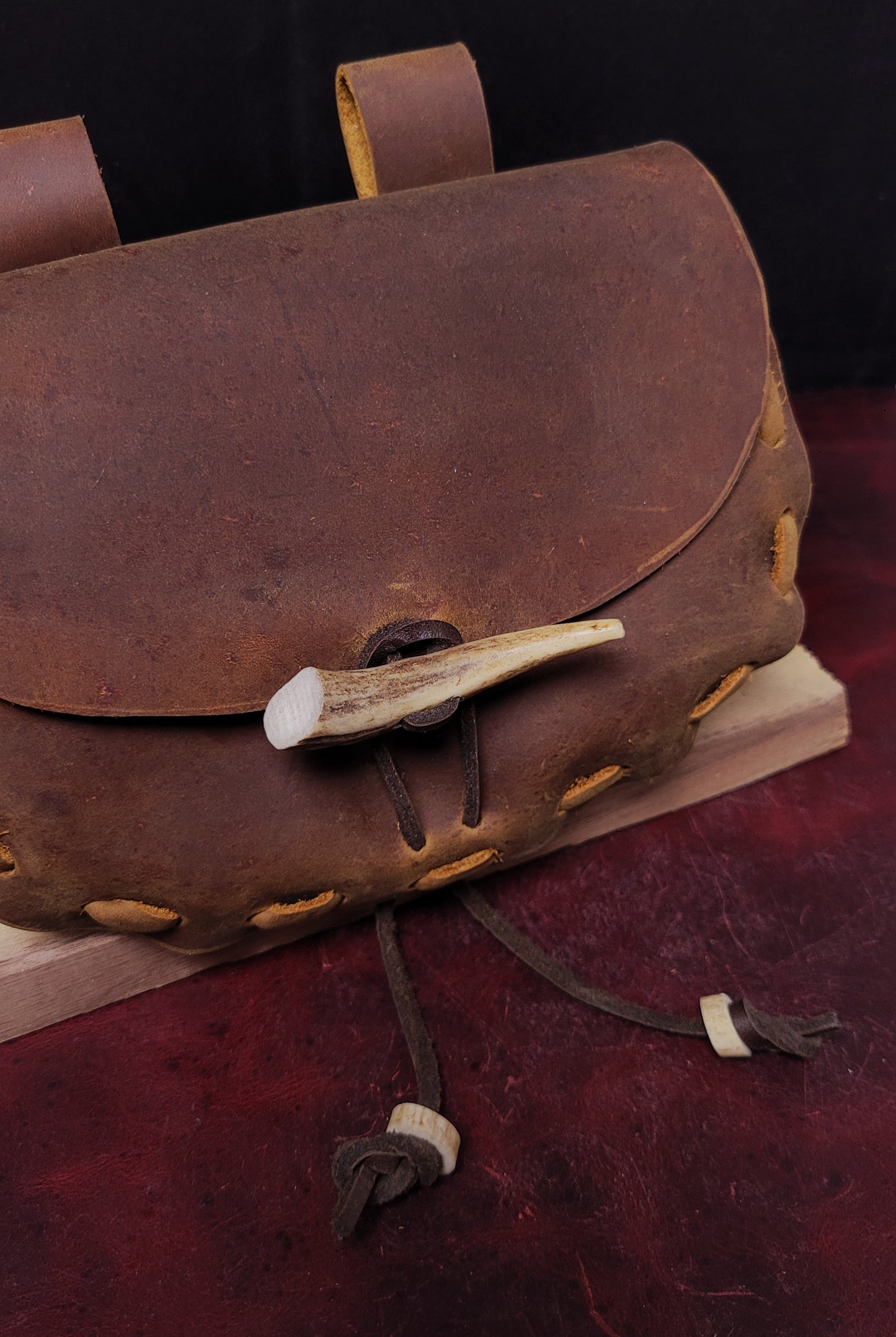 Leather hip pouch -Brown 2