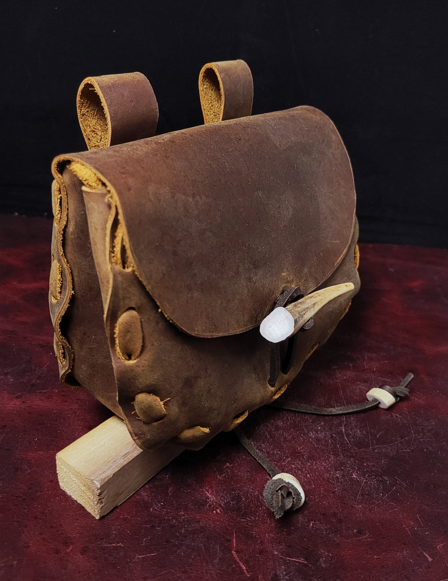 Leather hip pouch -Brown 2