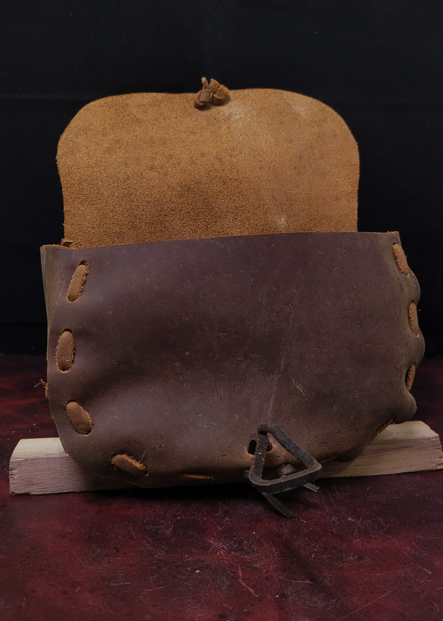 Leather hip pouch -Brown 3
