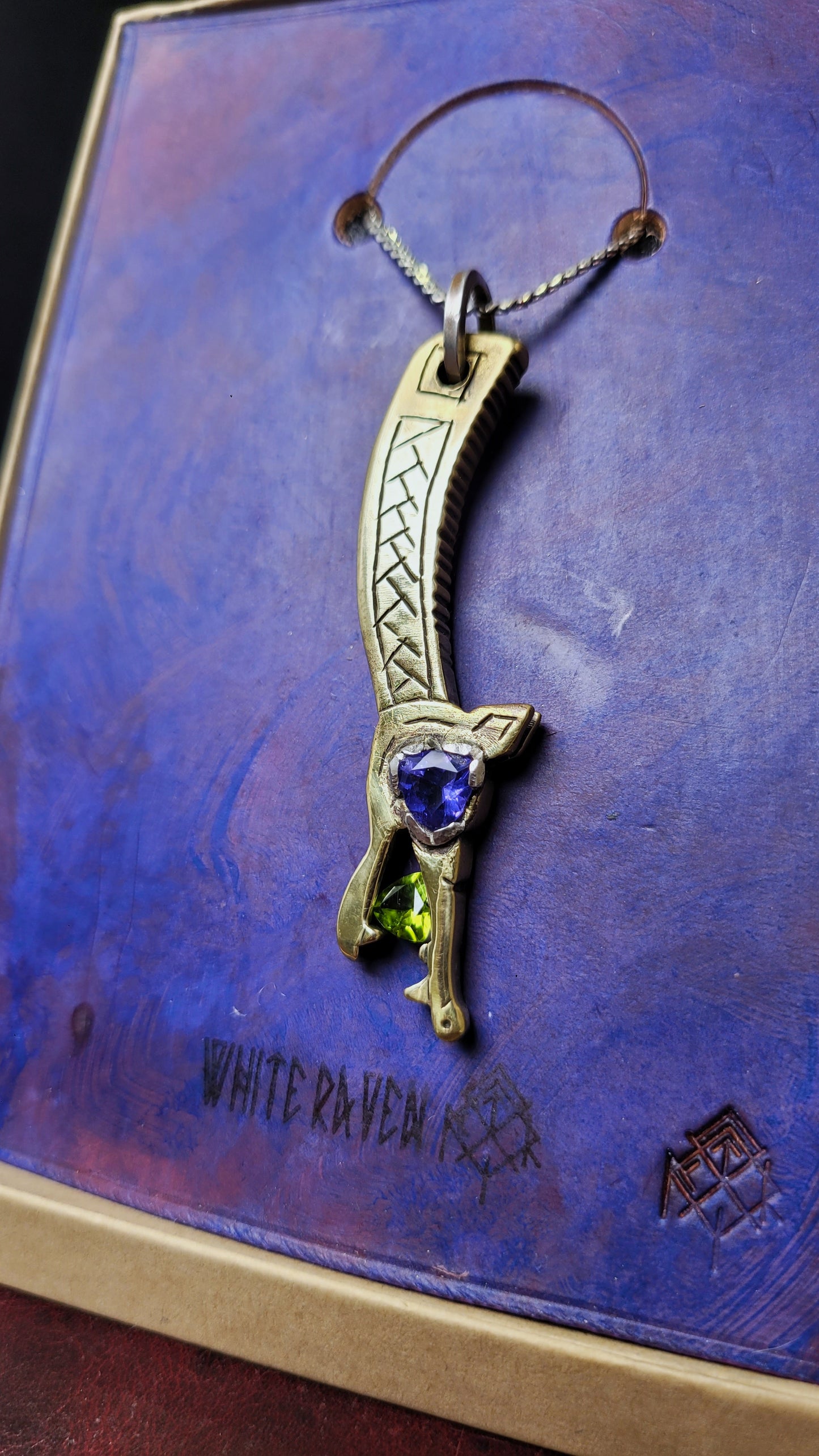 Brass Dragon "Gem eater" -Fluorite, Peridot