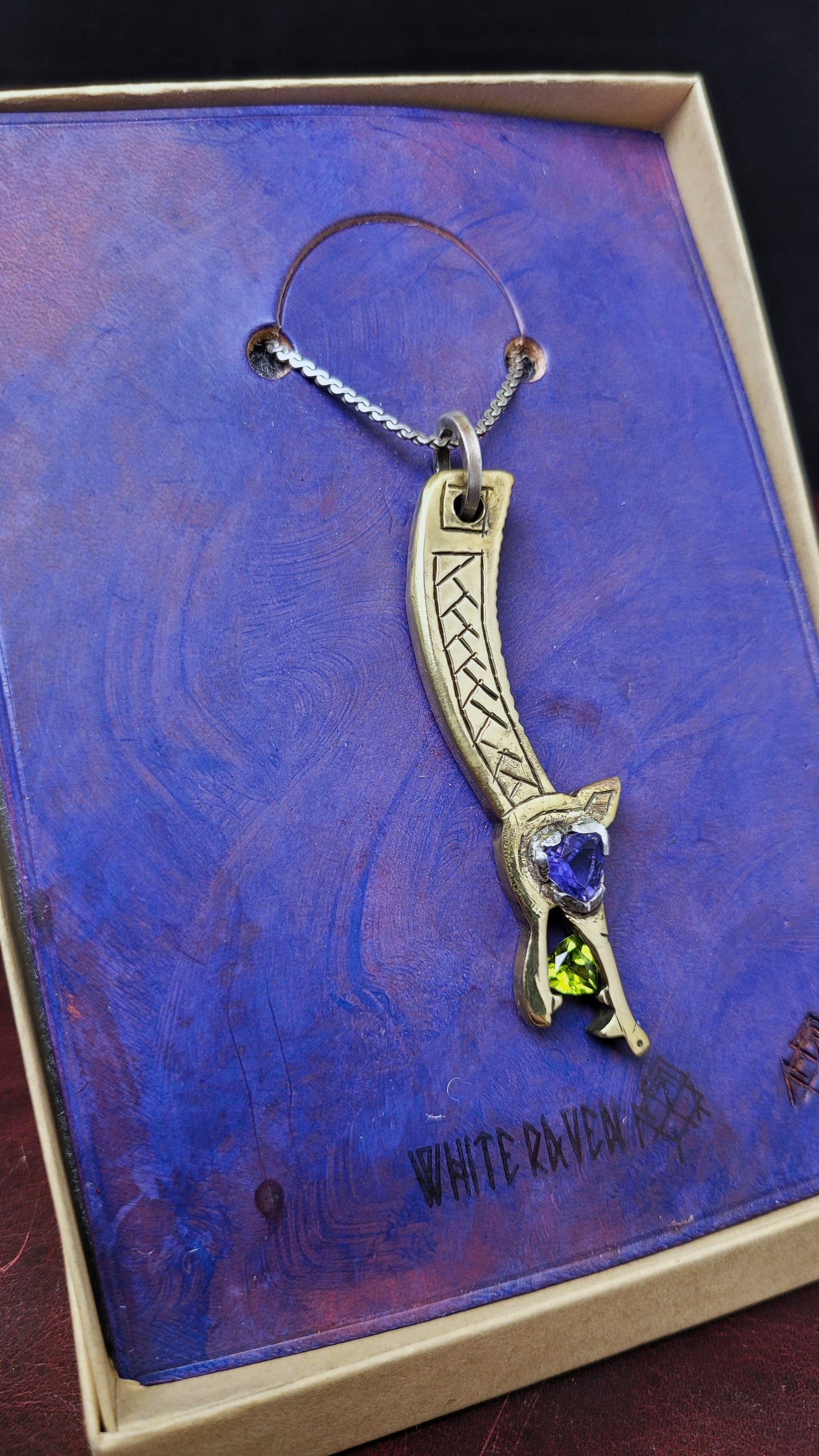 Brass Dragon "Gem eater" -Fluorite, Peridot