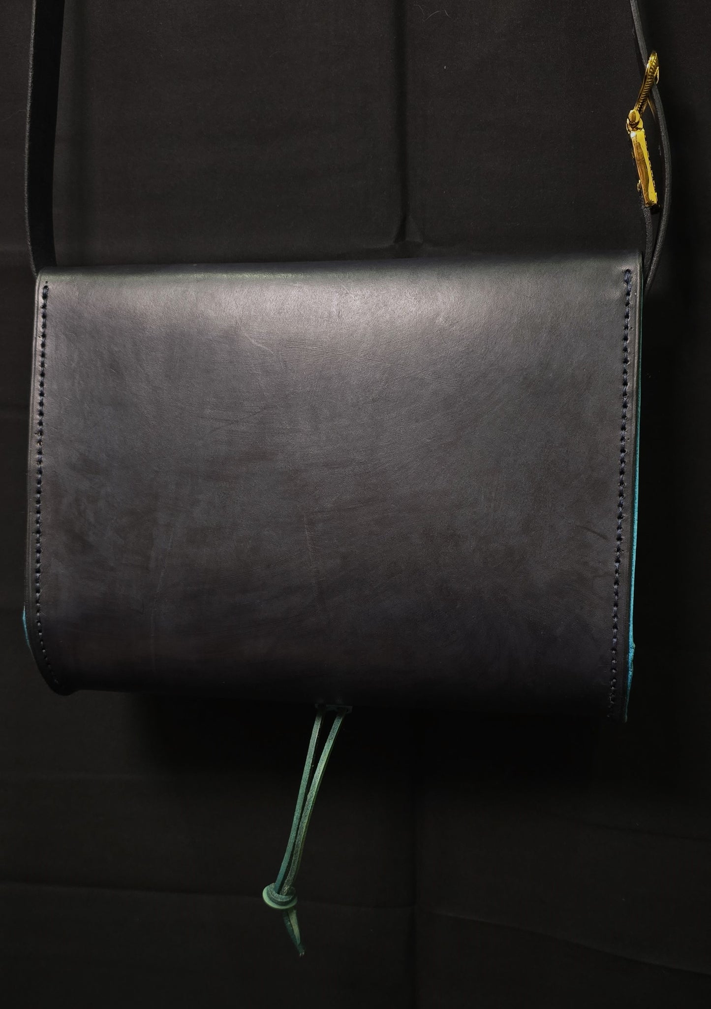 Illuminated Manuscript Rabbit and Town gate guard Medieval leather Messenger Bag - 24K Gold Buckle (Copy)