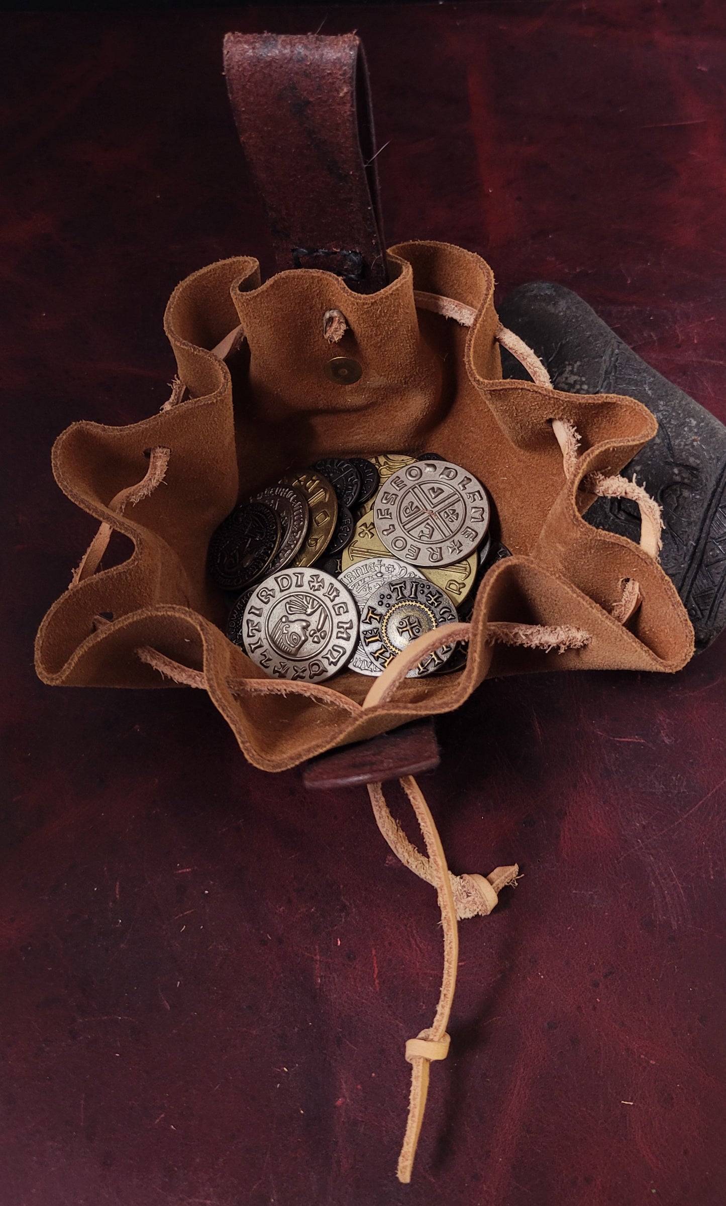 Leather coin purse- Brown