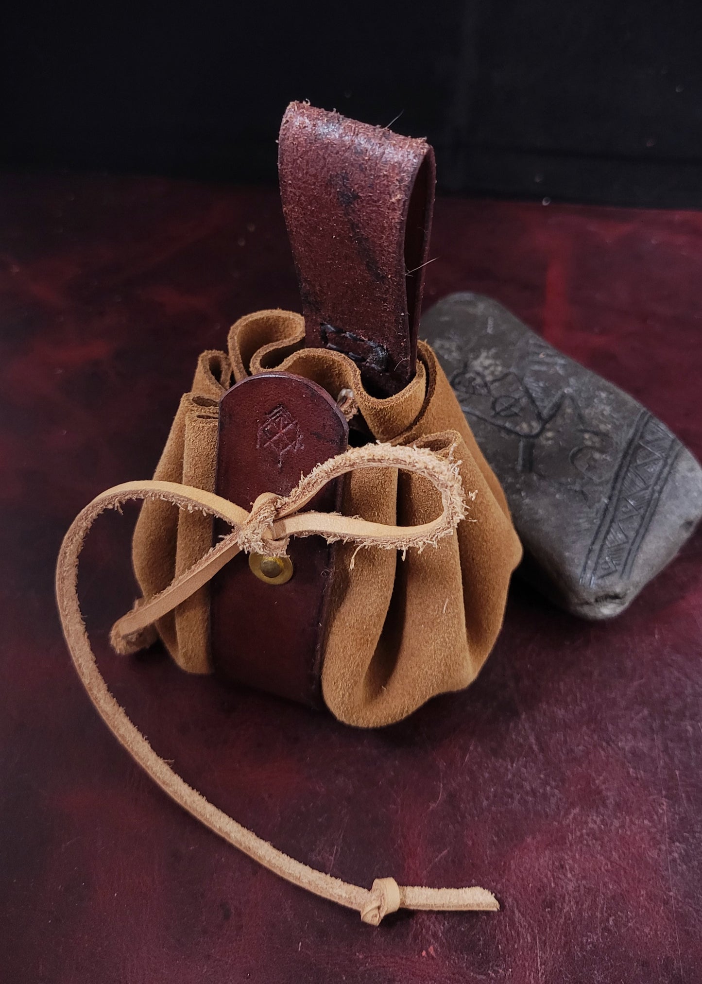 Leather coin purse- Brown