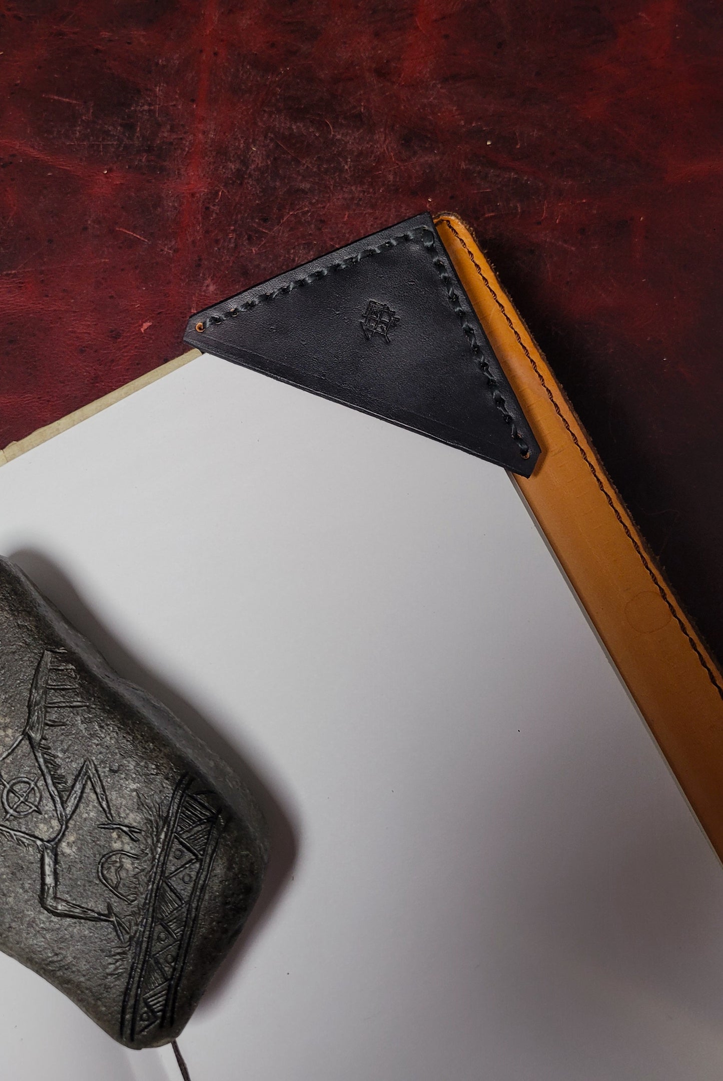 leather corner bookmark
