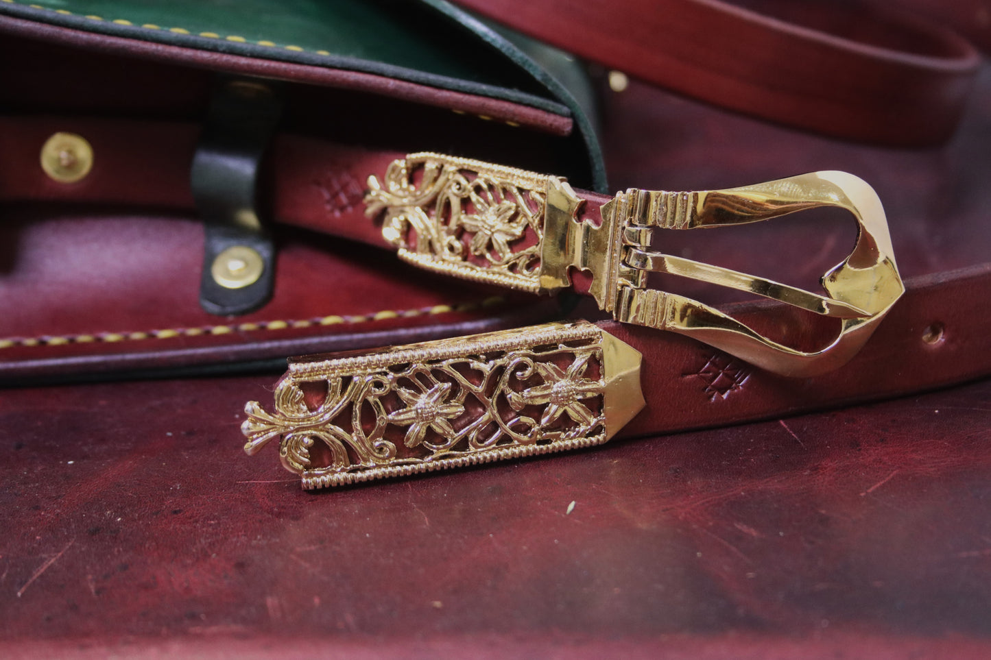 Medieval Murder Rabbits purse - "Hop Into Battle!" - green and burgundy