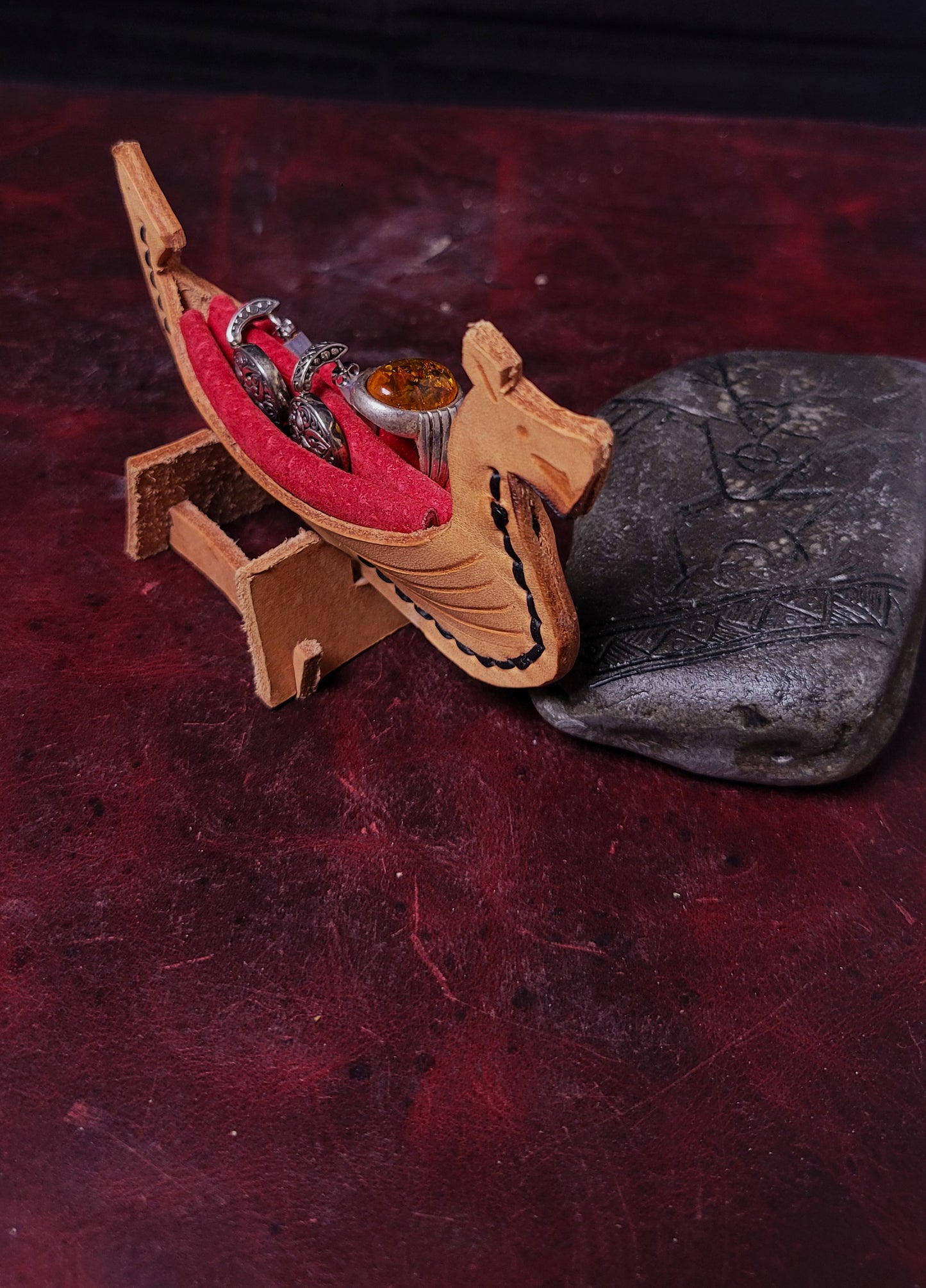 Leather Altar ship (jewelry)
