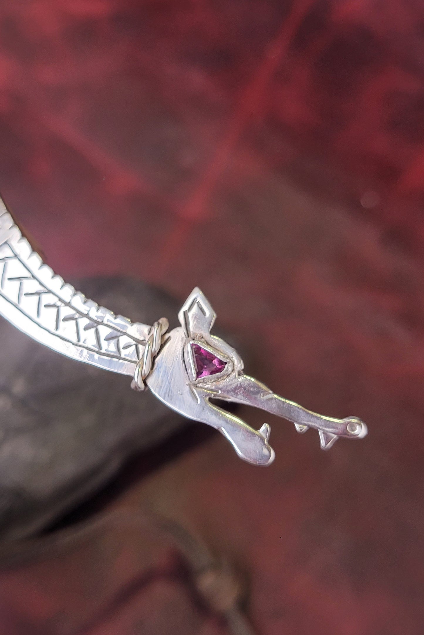 .925 Silver Dragon -garnet