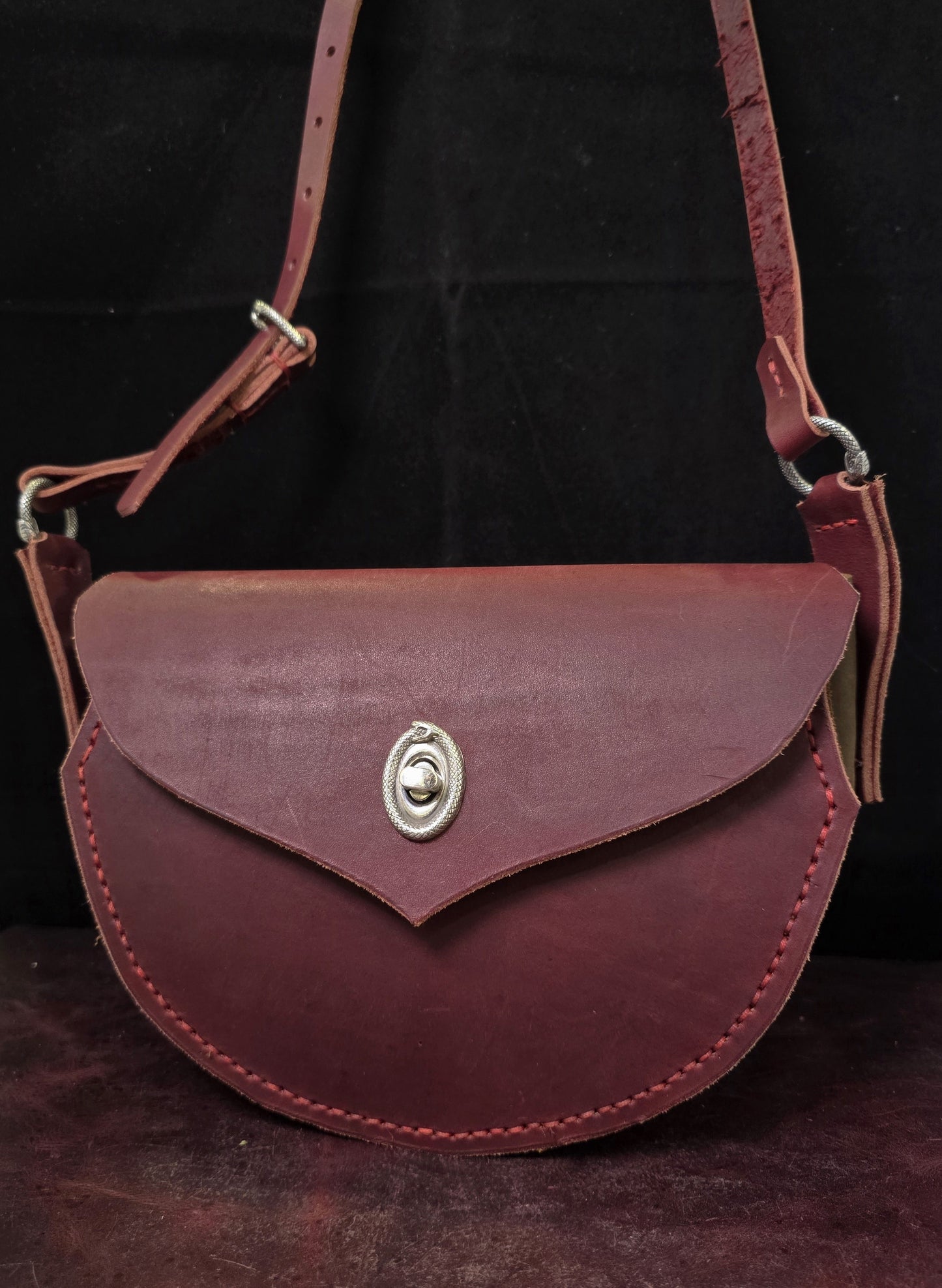 Silver Serpent Red Leather Purse