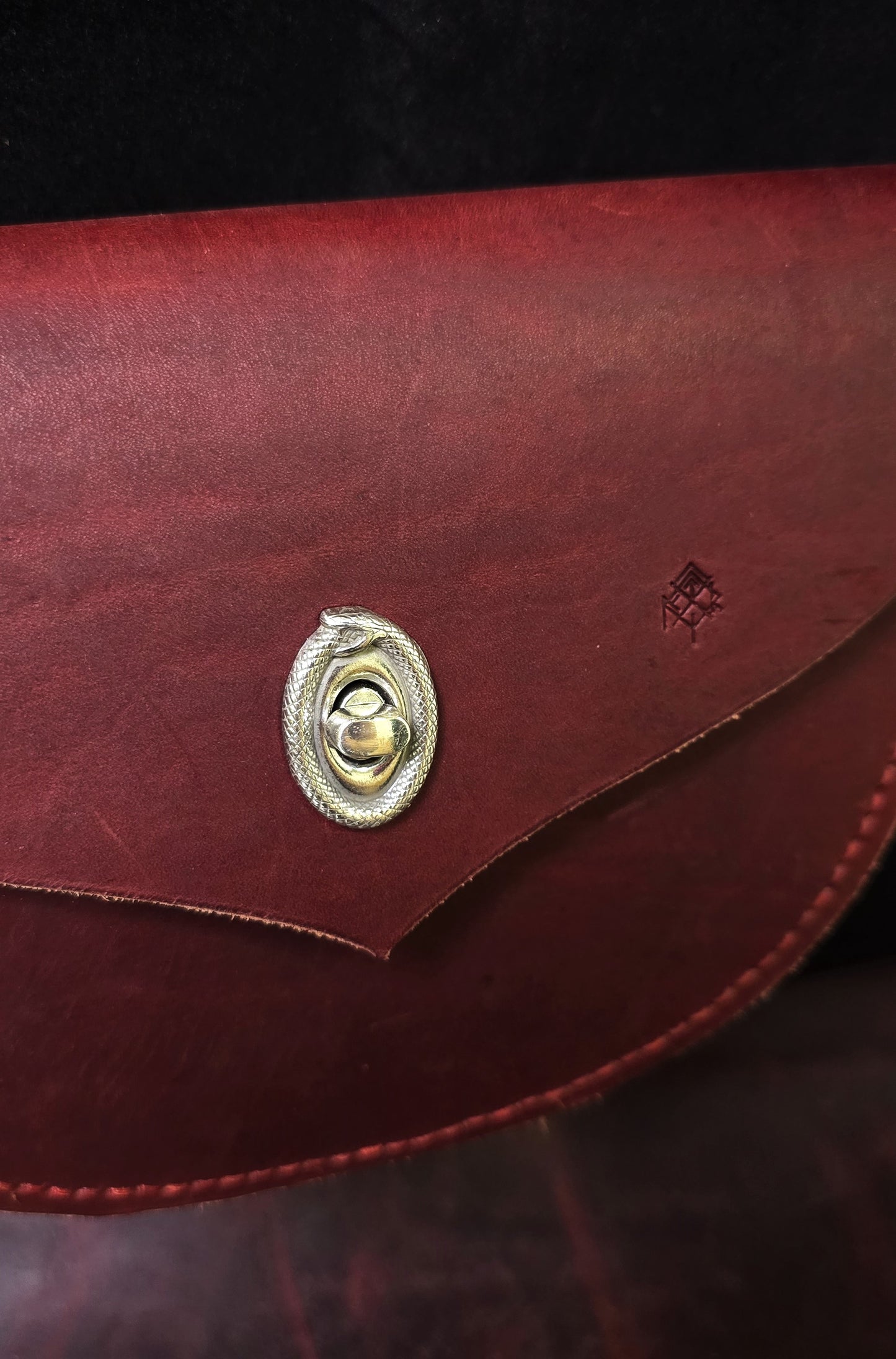 Silver Serpent Red Leather Purse