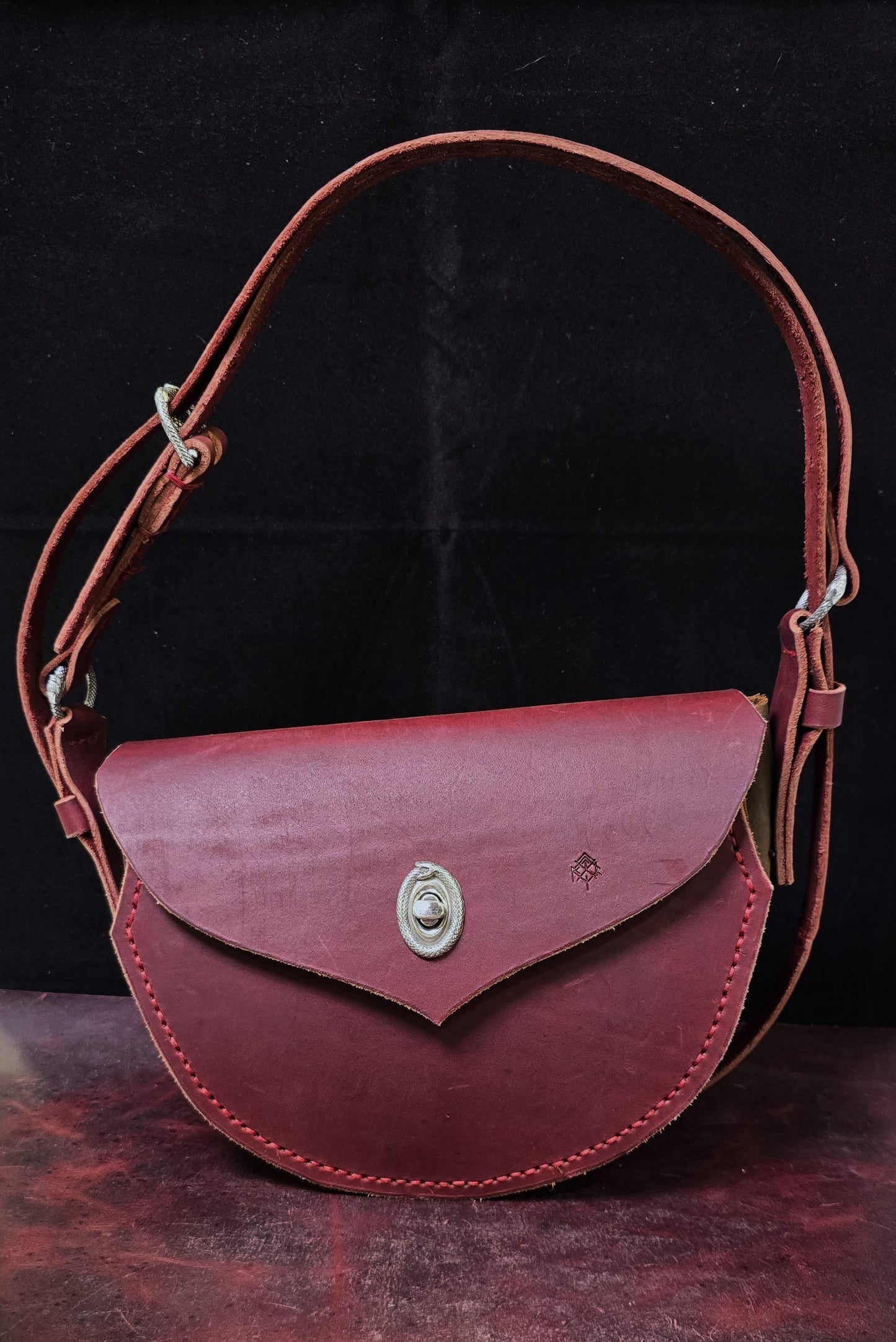 Silver Serpent Red Leather Purse
