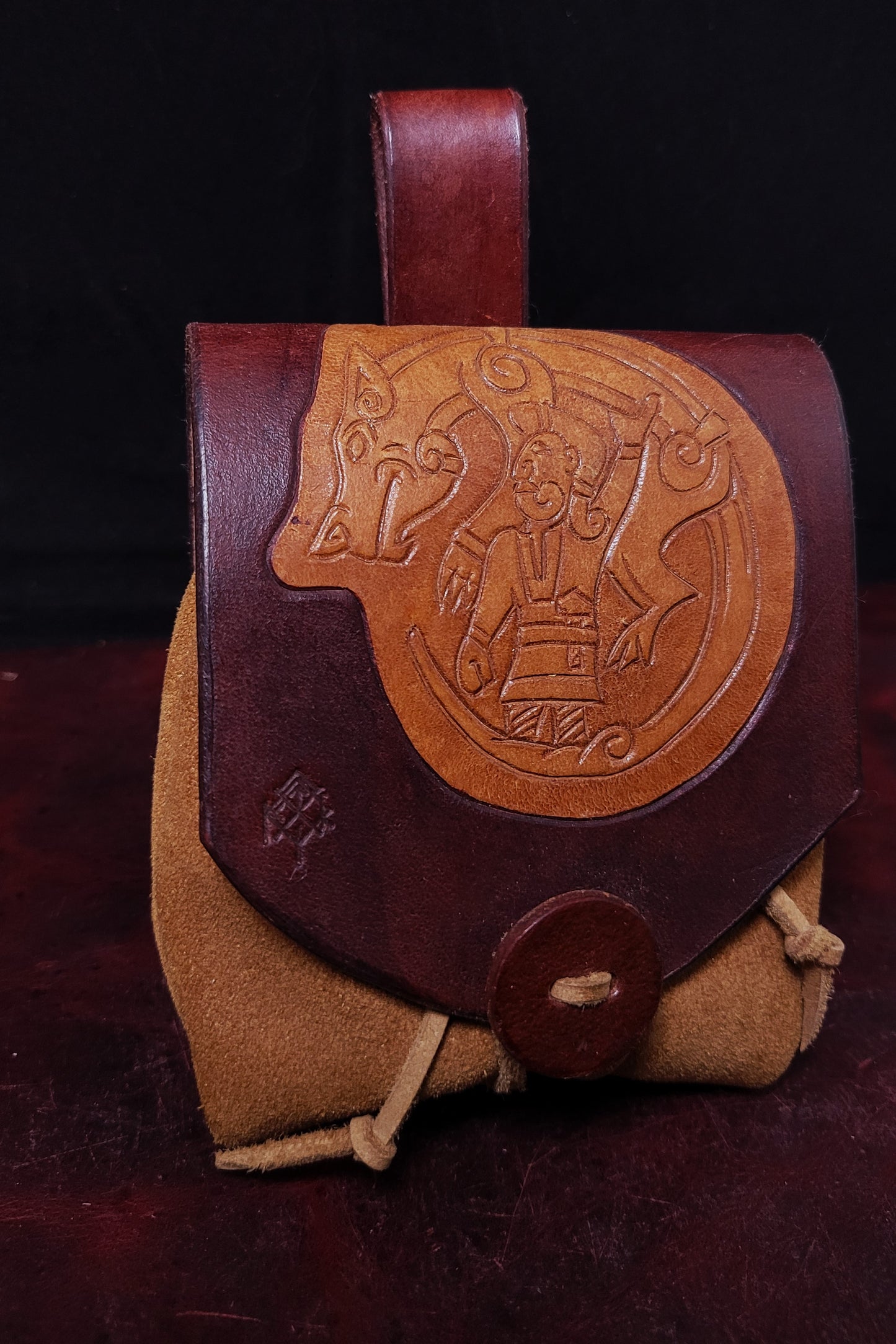 Thor and Wolf Leather Pouch