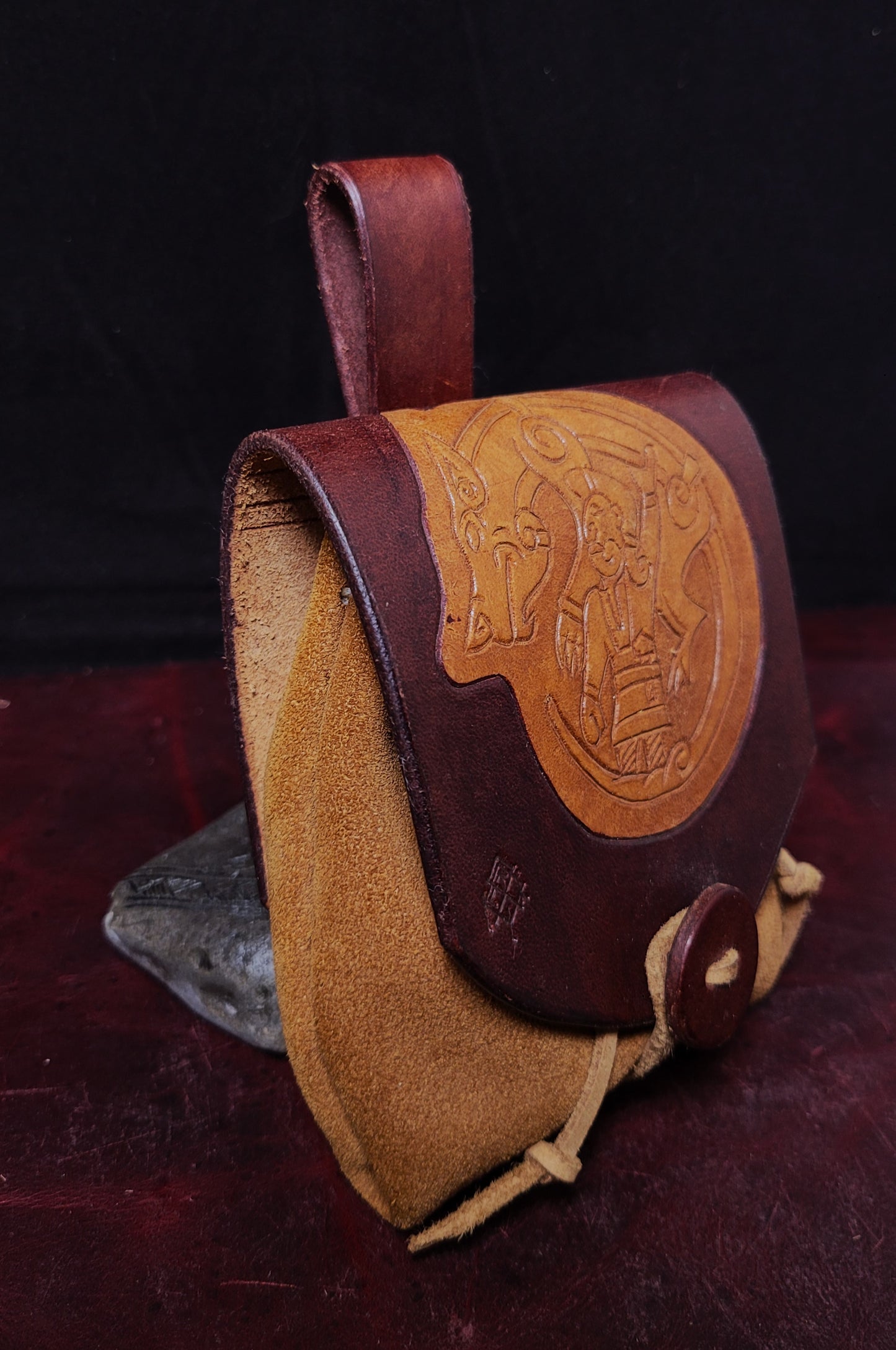 Thor and Wolf Leather Pouch