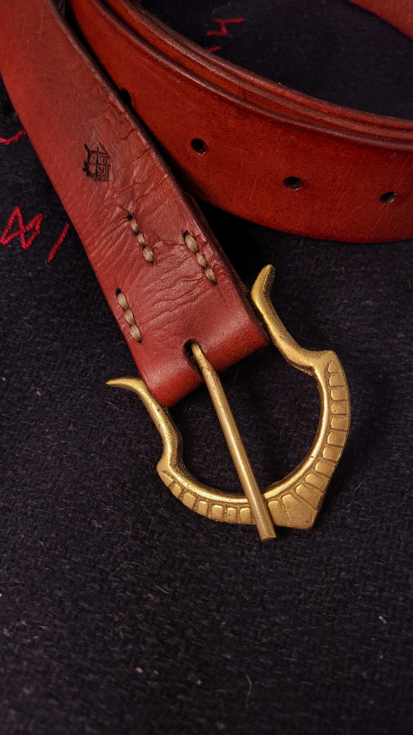 Leather long medieval Belt - wide type