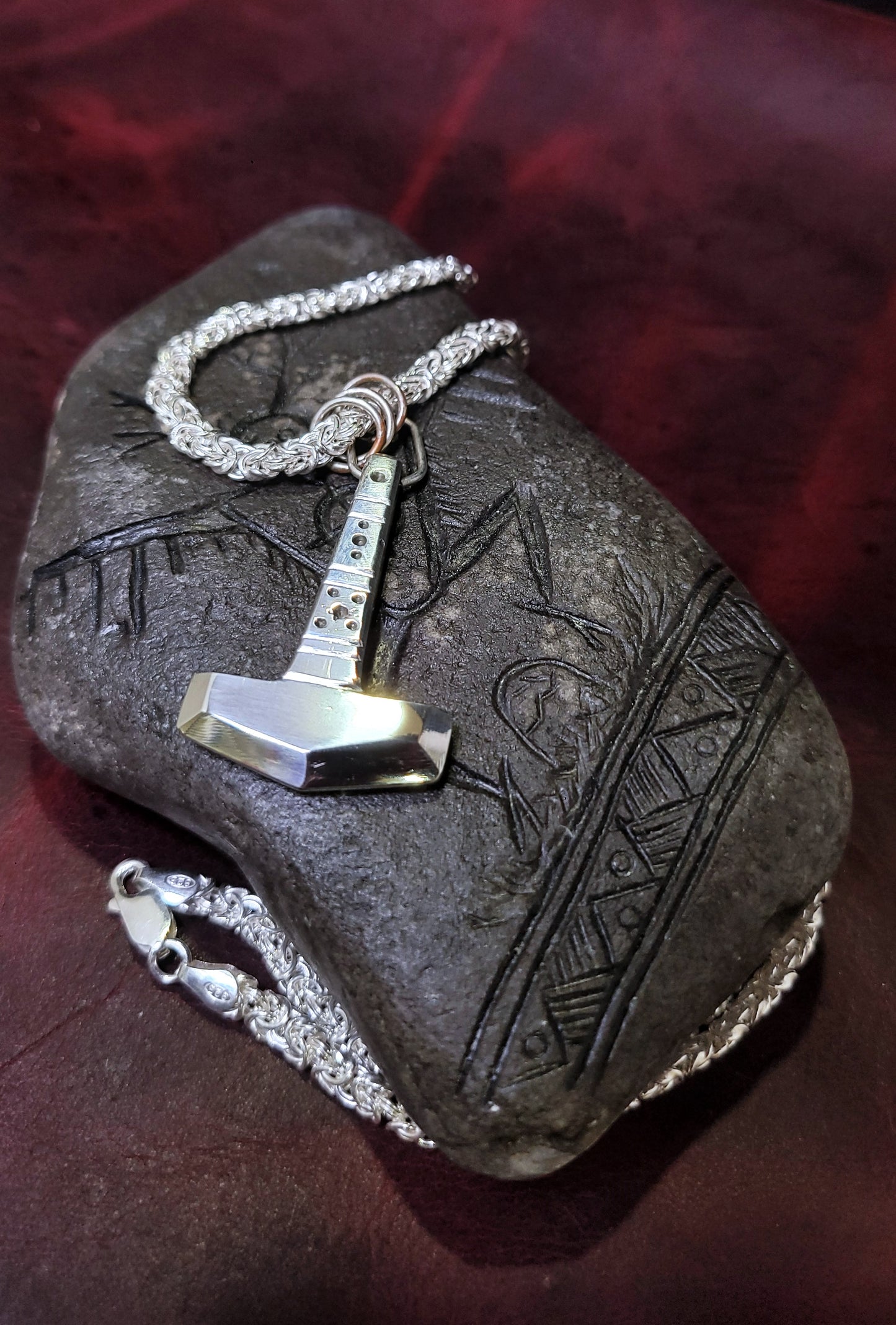 Argentium silver Thor's hammer