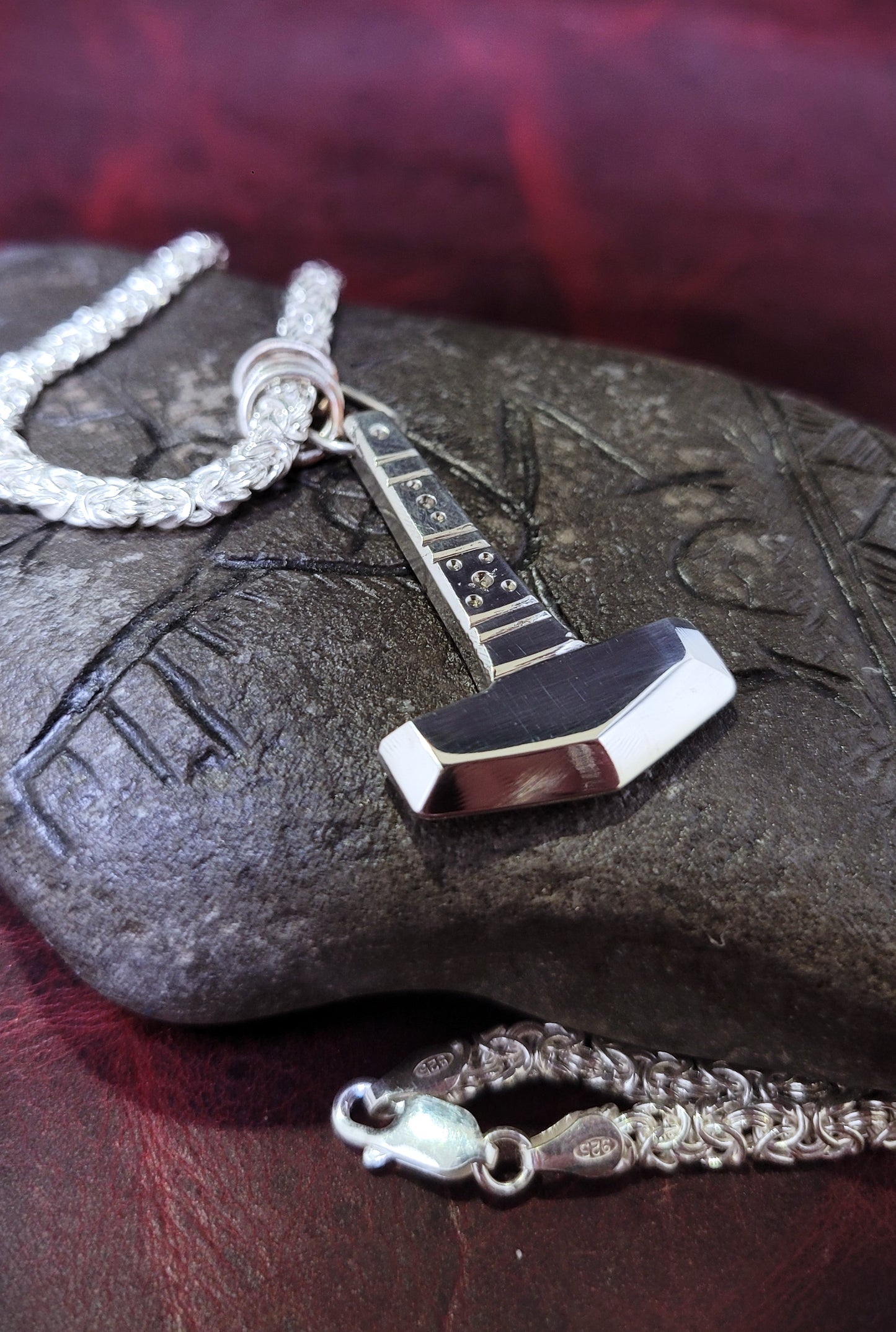 Argentium silver Thor's hammer