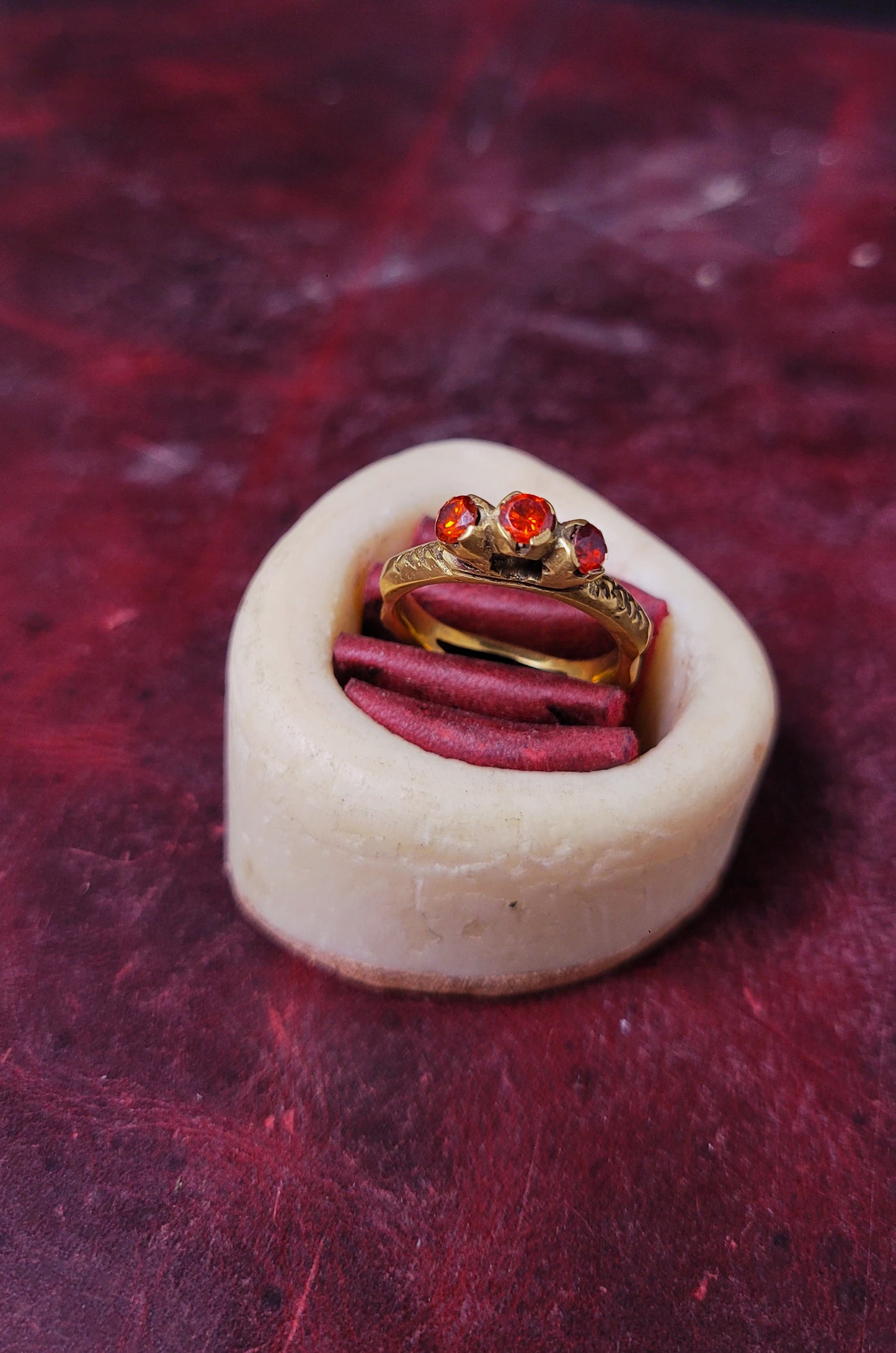 Brass ring, Simple Medieval "Beloved" - Size 8.5