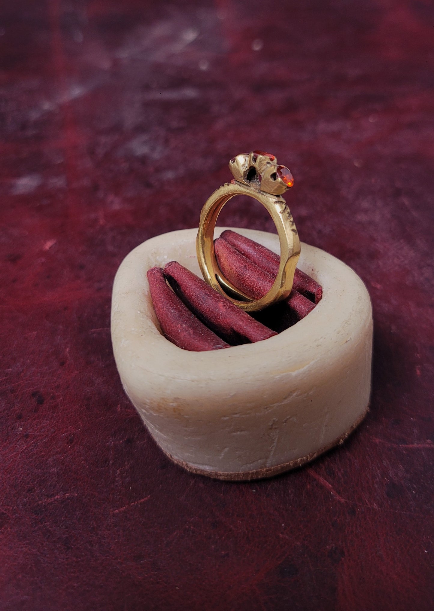 Brass ring, Simple Medieval "Beloved" - Size 8.5