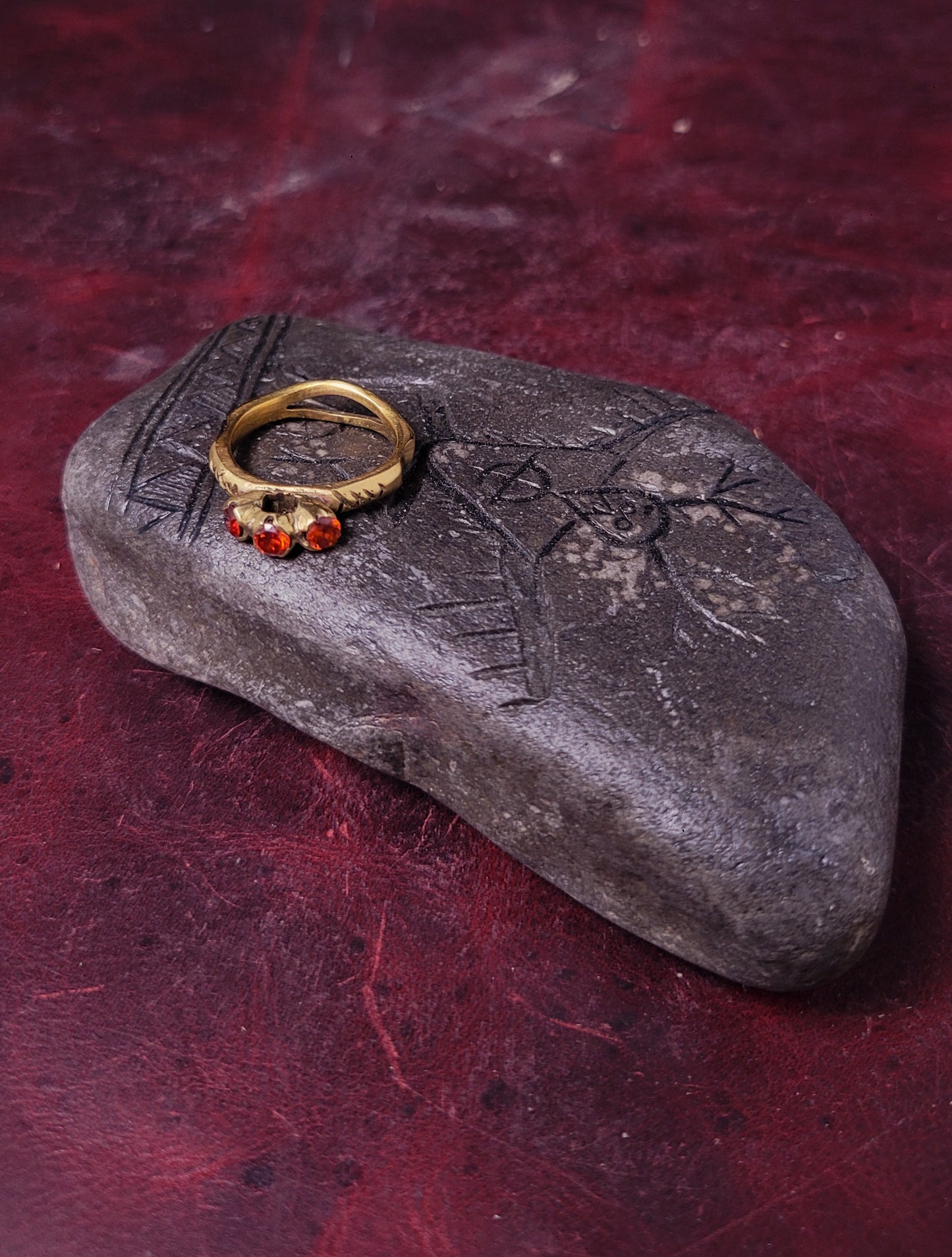 Brass ring, Simple Medieval "Beloved" - Size 8.5