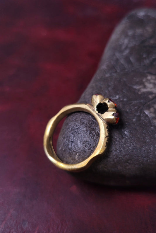 Brass ring, Simple Medieval "Beloved" - Size 8.5