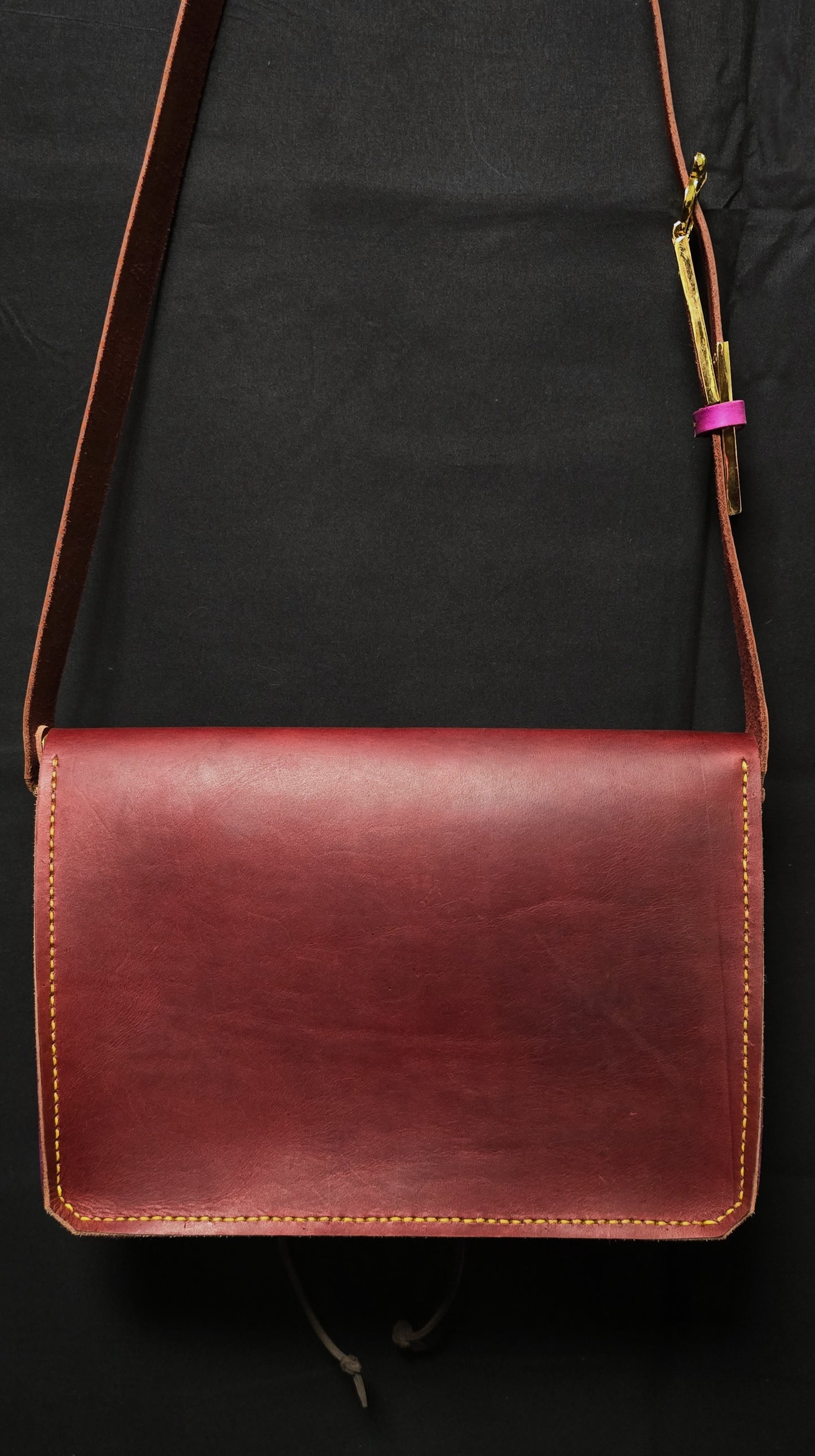 Lusty Vampire Leather Leather Bag- 24K Gold Plate Buckle