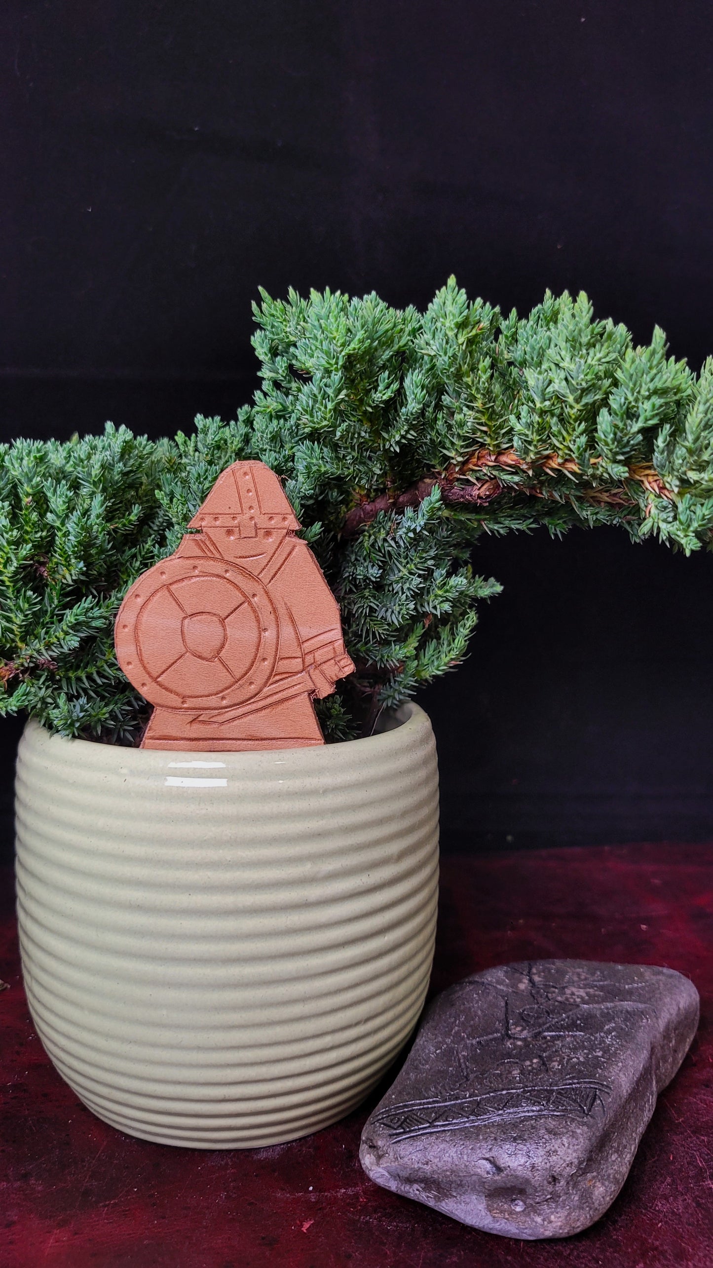 Leather Viking Figure - plant decor
