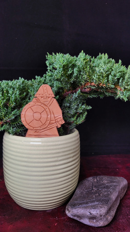 Leather Viking Figure - plant decor