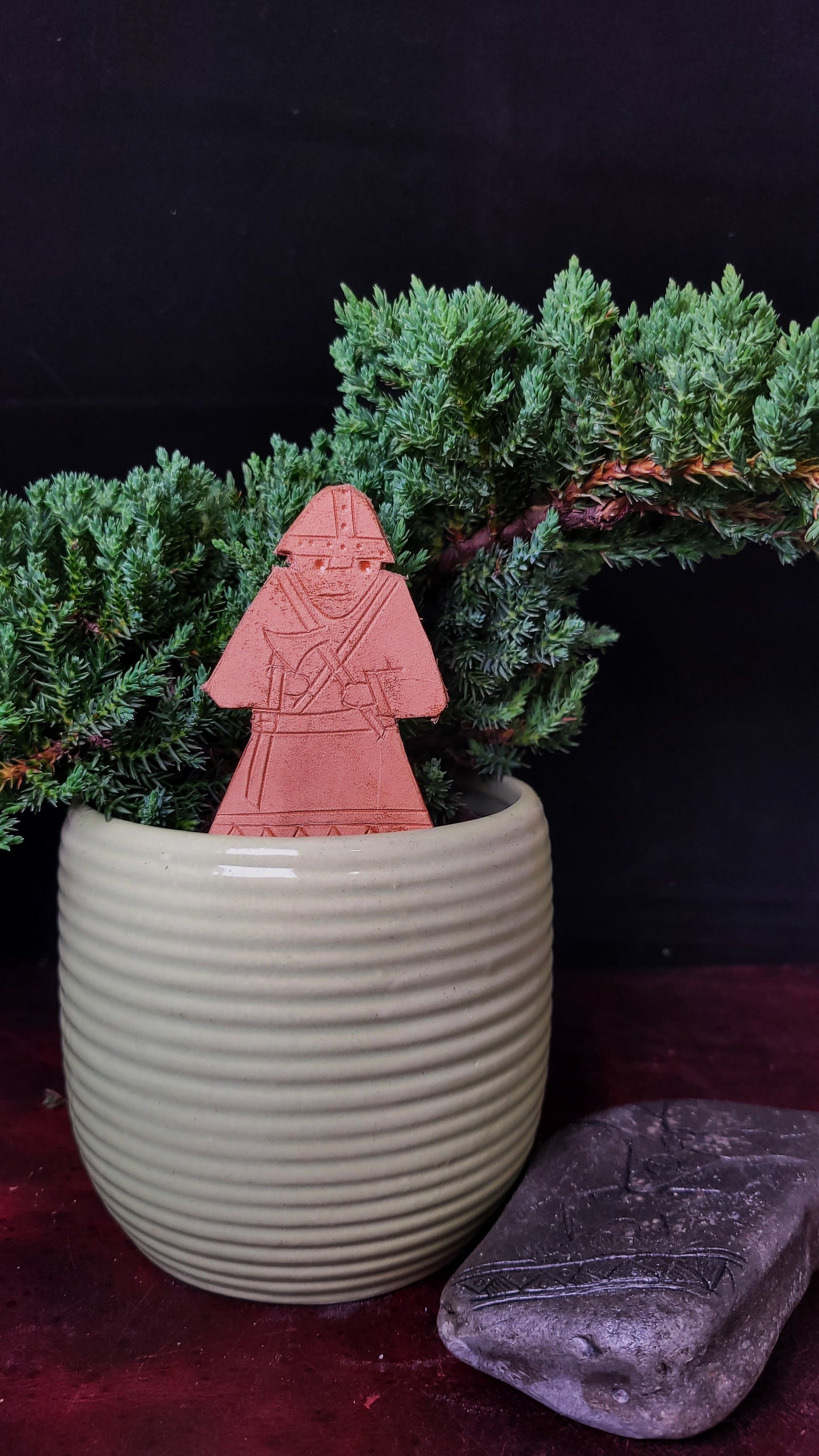 Leather Viking Figure - plant decor