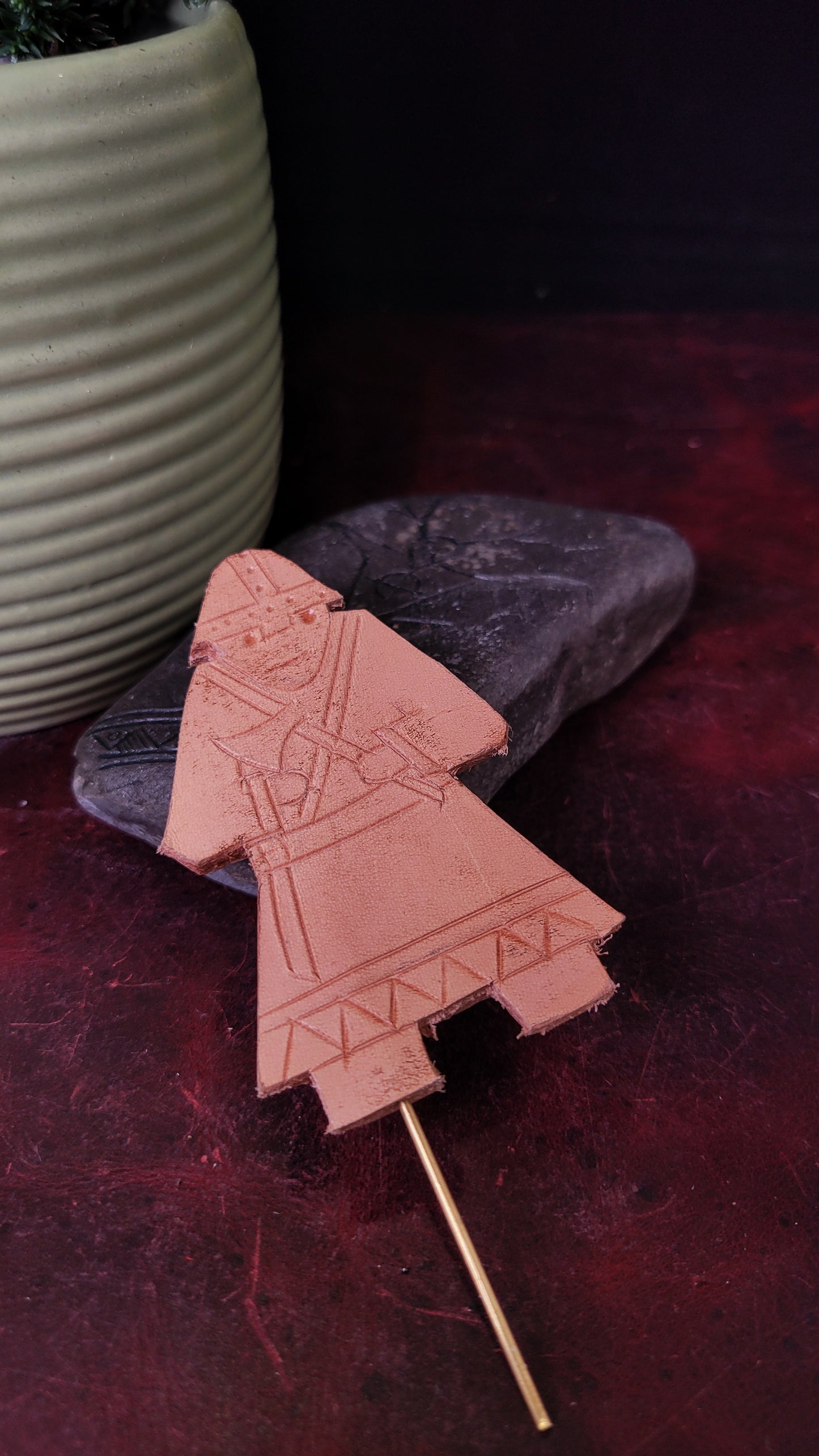 Leather Viking Figure - plant decor