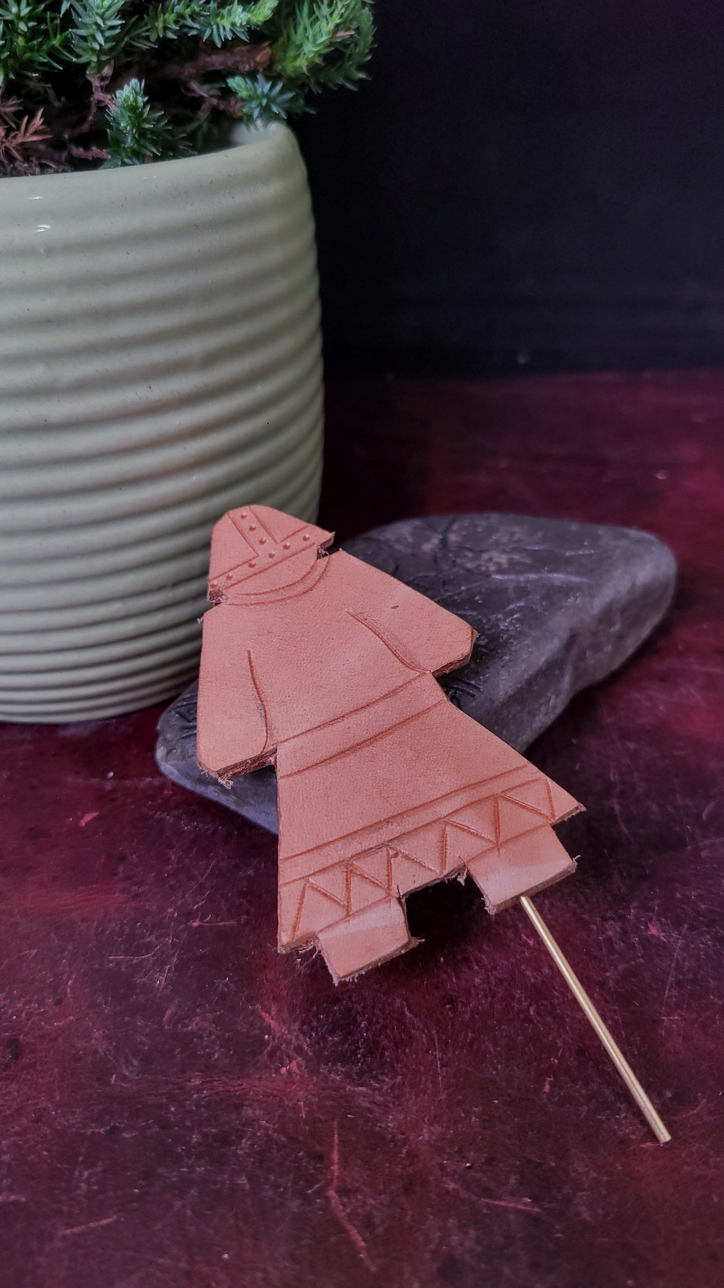Leather Viking Figure - plant decor