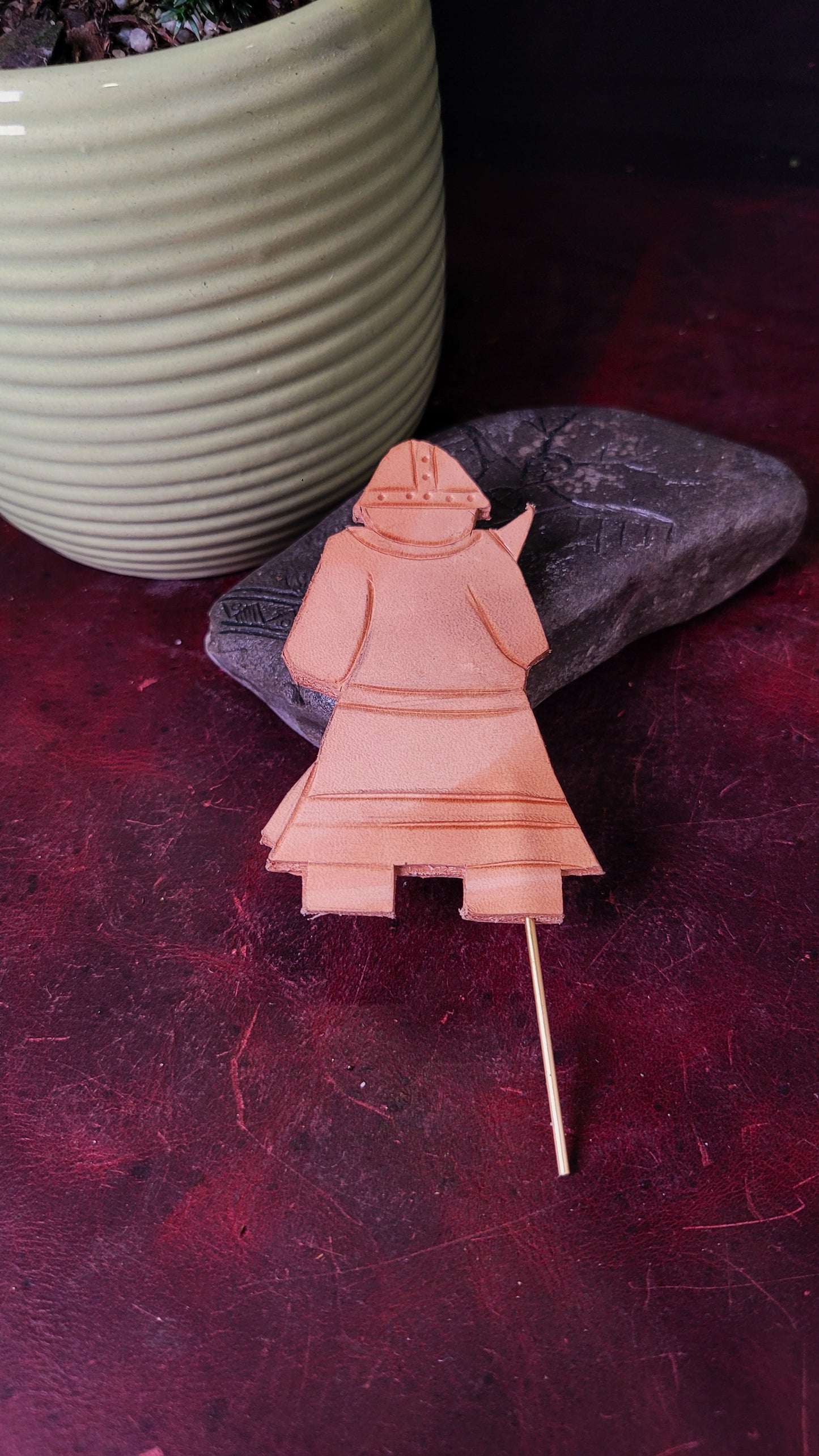 Leather Viking Figure - plant decor