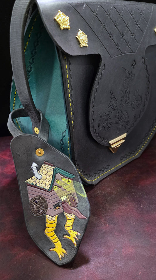 Leather Purse Tag-Baba Yaga - Chicken House