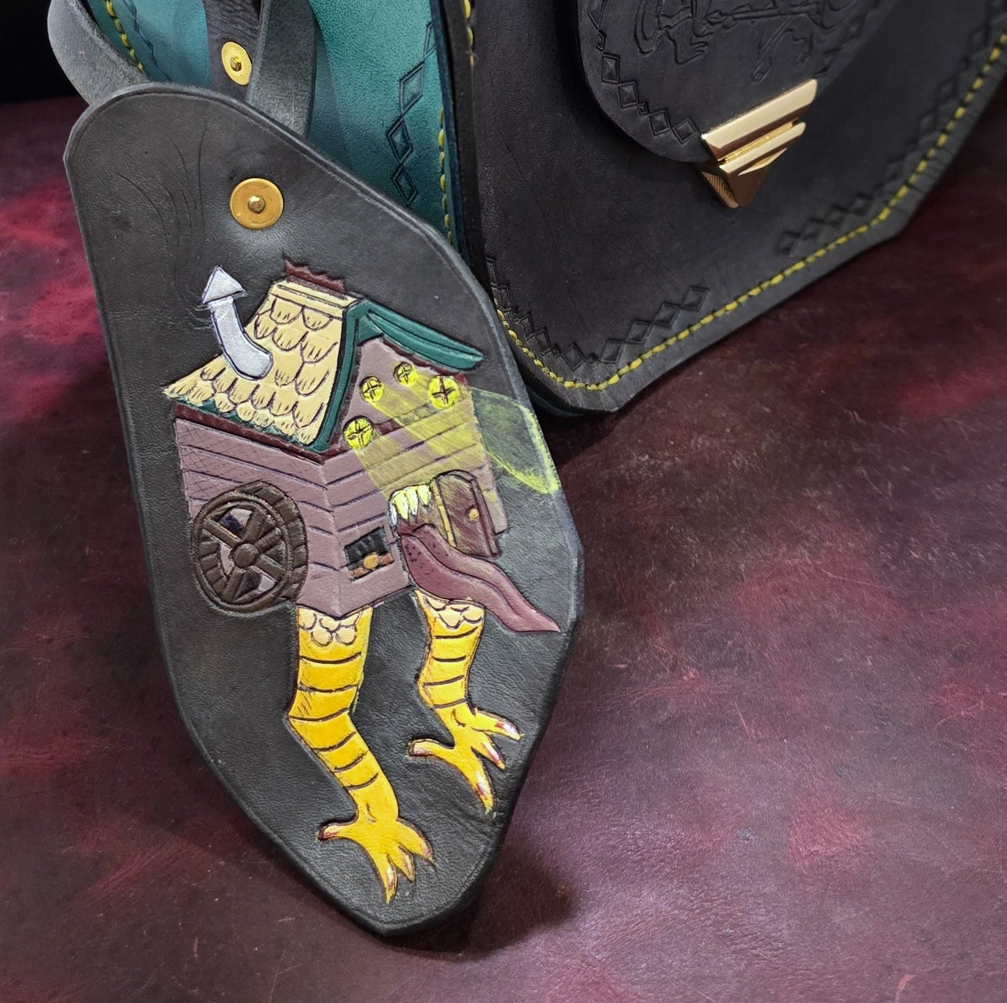 Leather Purse Tag-Baba Yaga - Chicken House