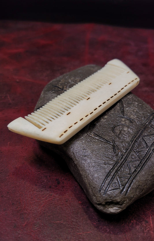 Cow Bone Comb - pyrography