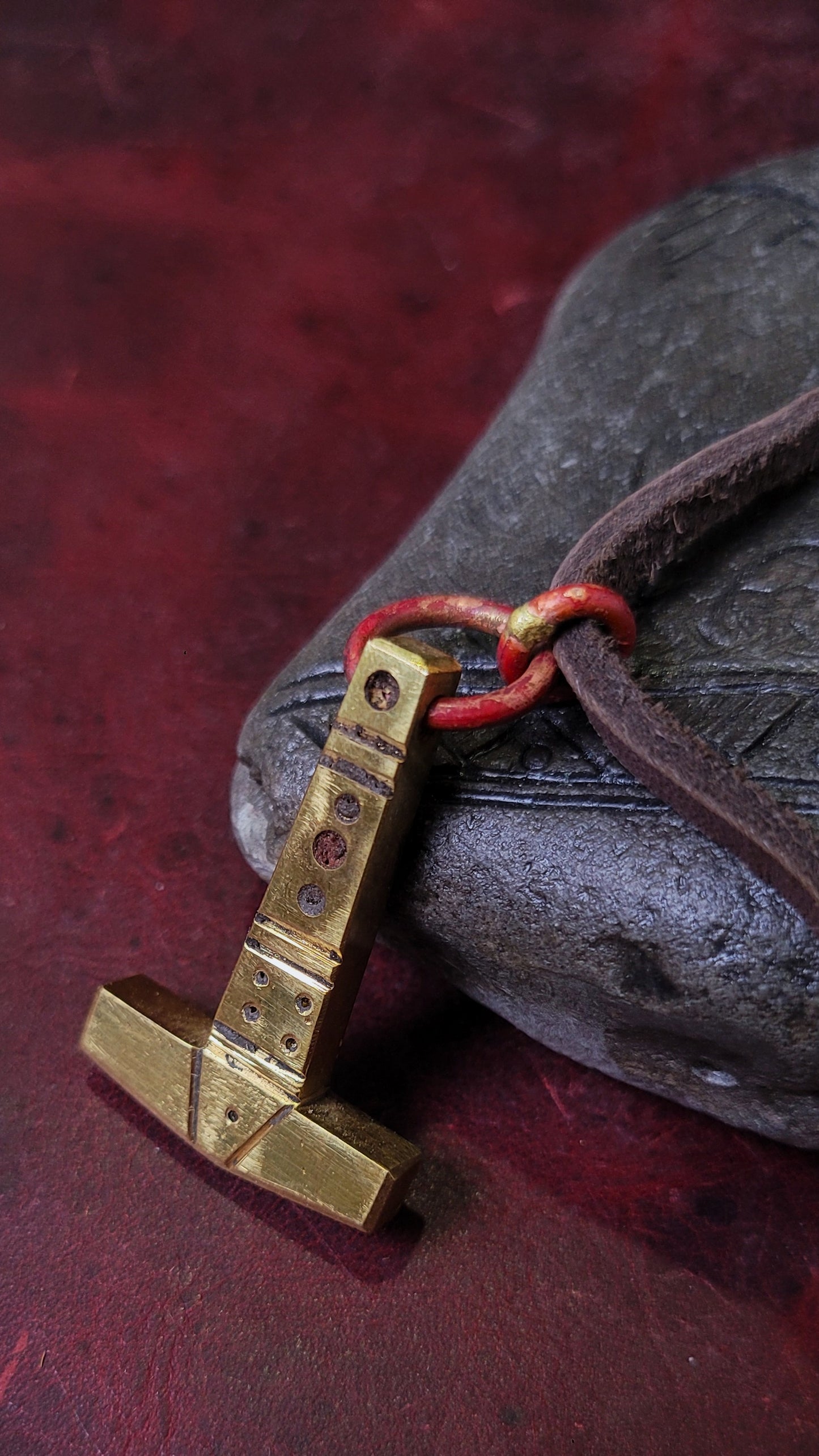 Brass Mjolnir pendant