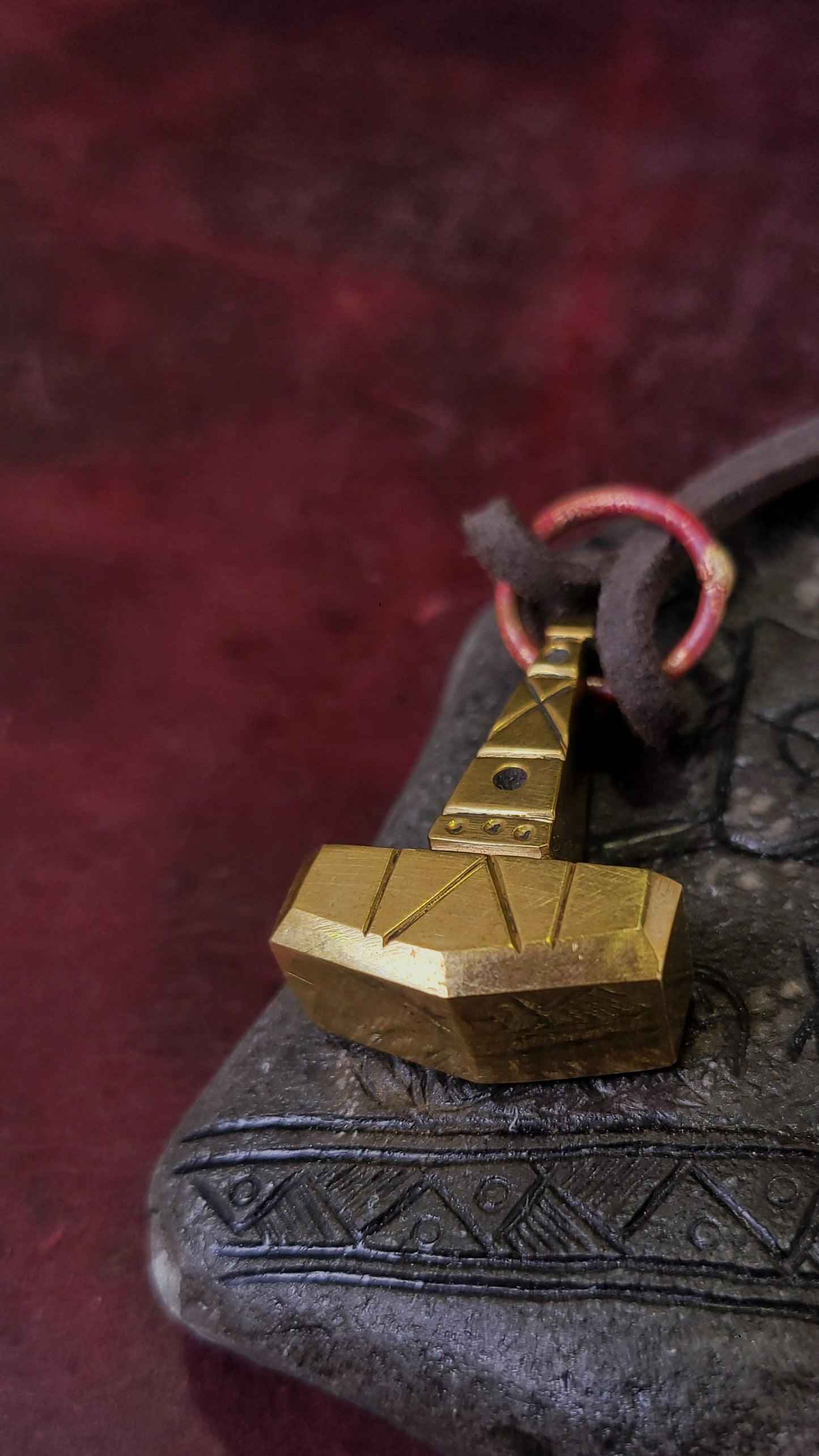 Brass Mjolnir Pendant - Large