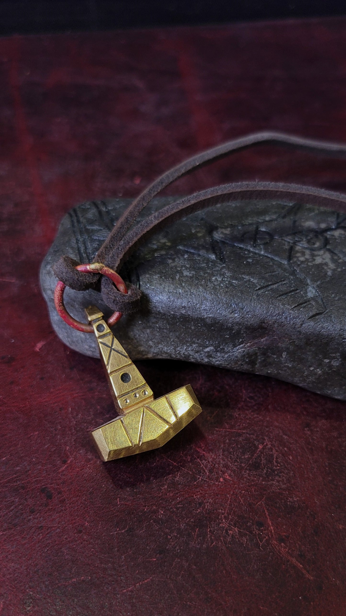 Brass Mjolnir Pendant - Large