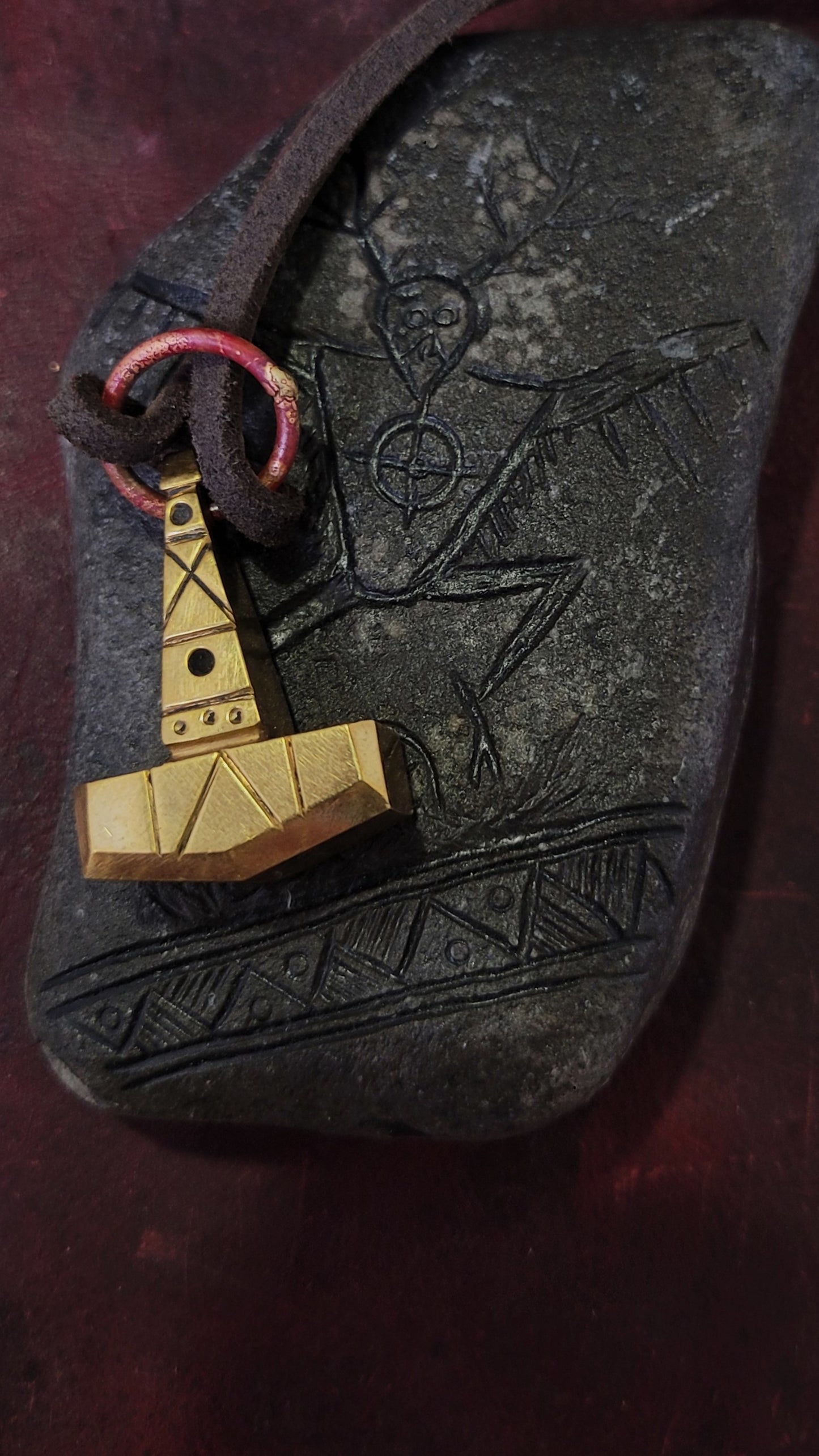 Brass Mjolnir Pendant - Large