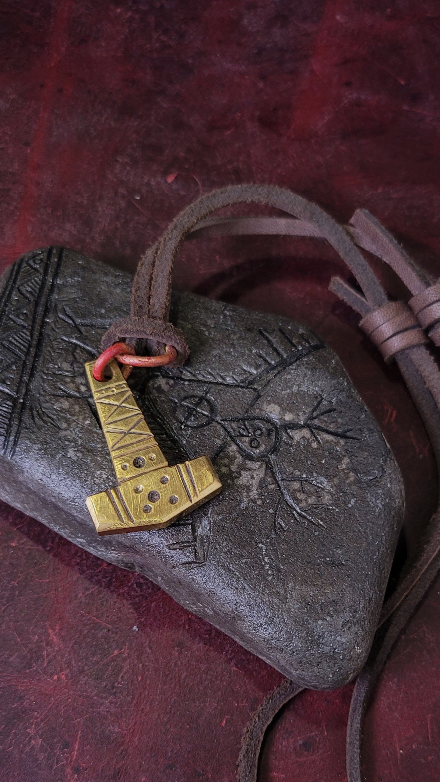 Brass Mjolnir Pendant 2