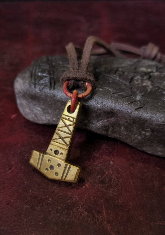 Brass Mjolnir Pendant 2