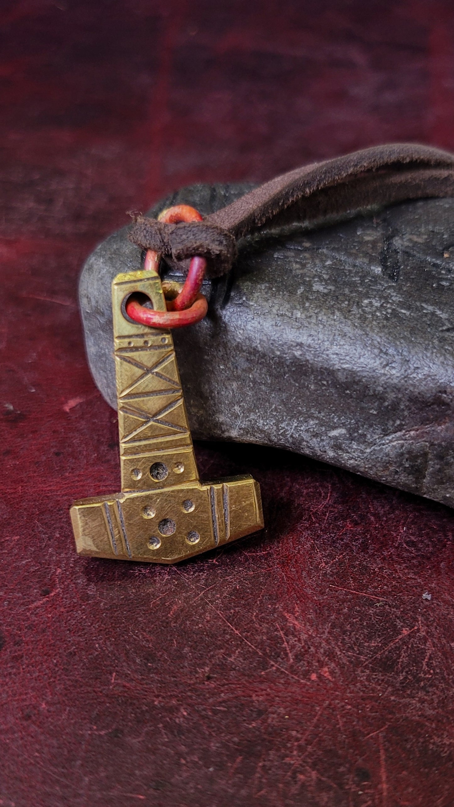 Brass Mjolnir Pendant 2
