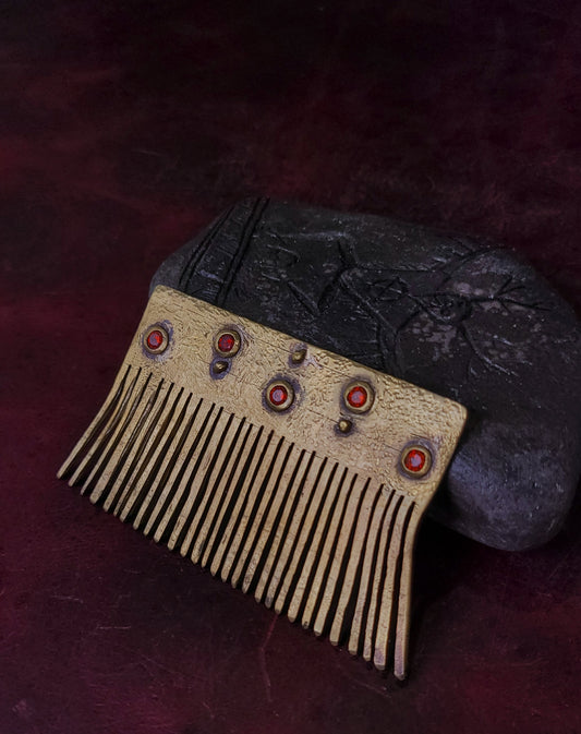 Brass Comb - CZ stones