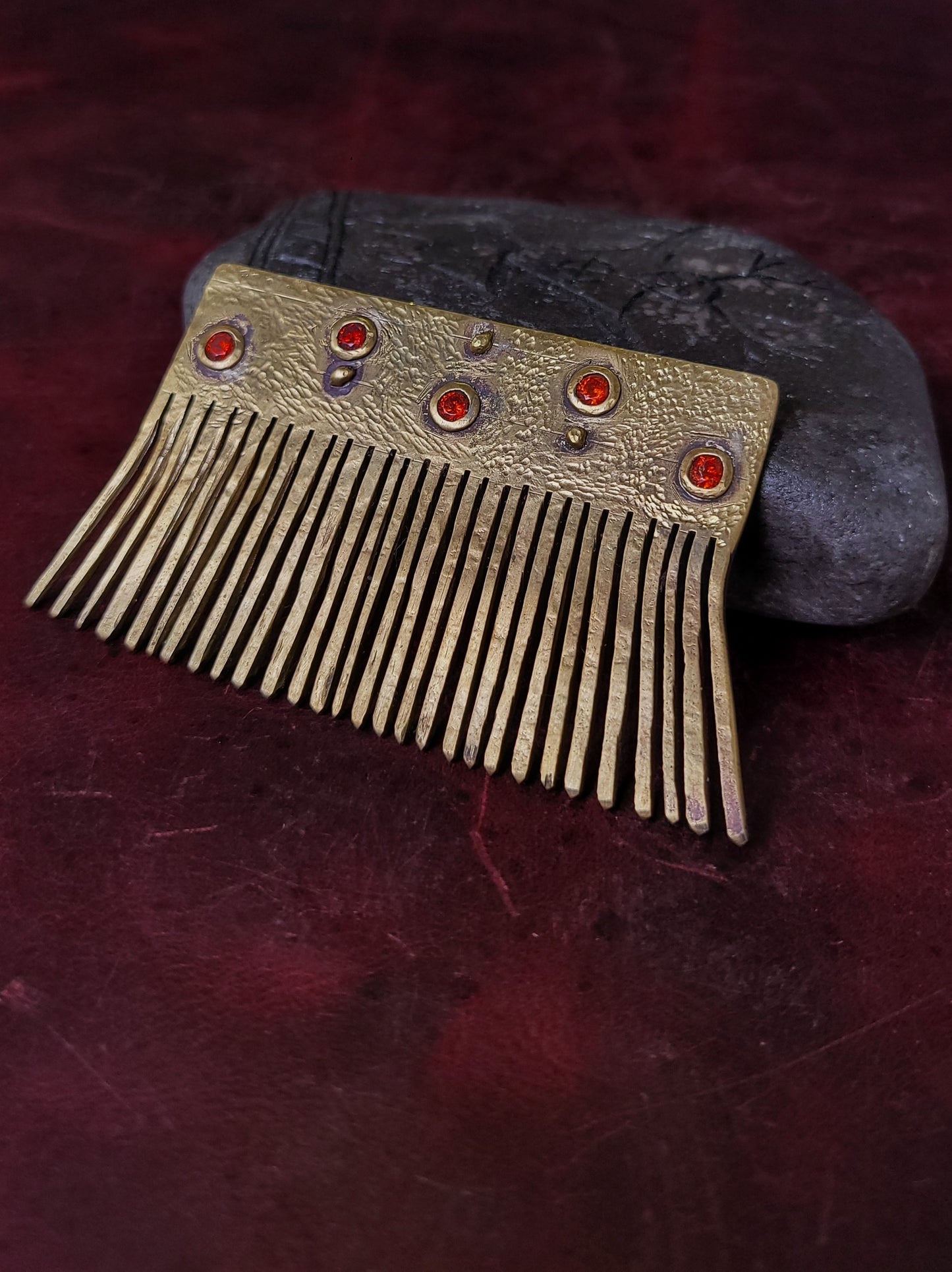 Brass Comb - CZ stones