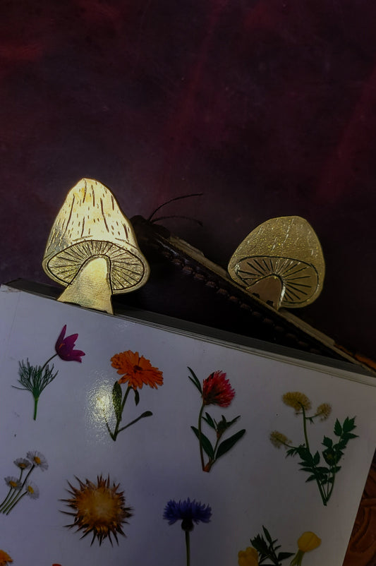 Brass mushroom bookmarks