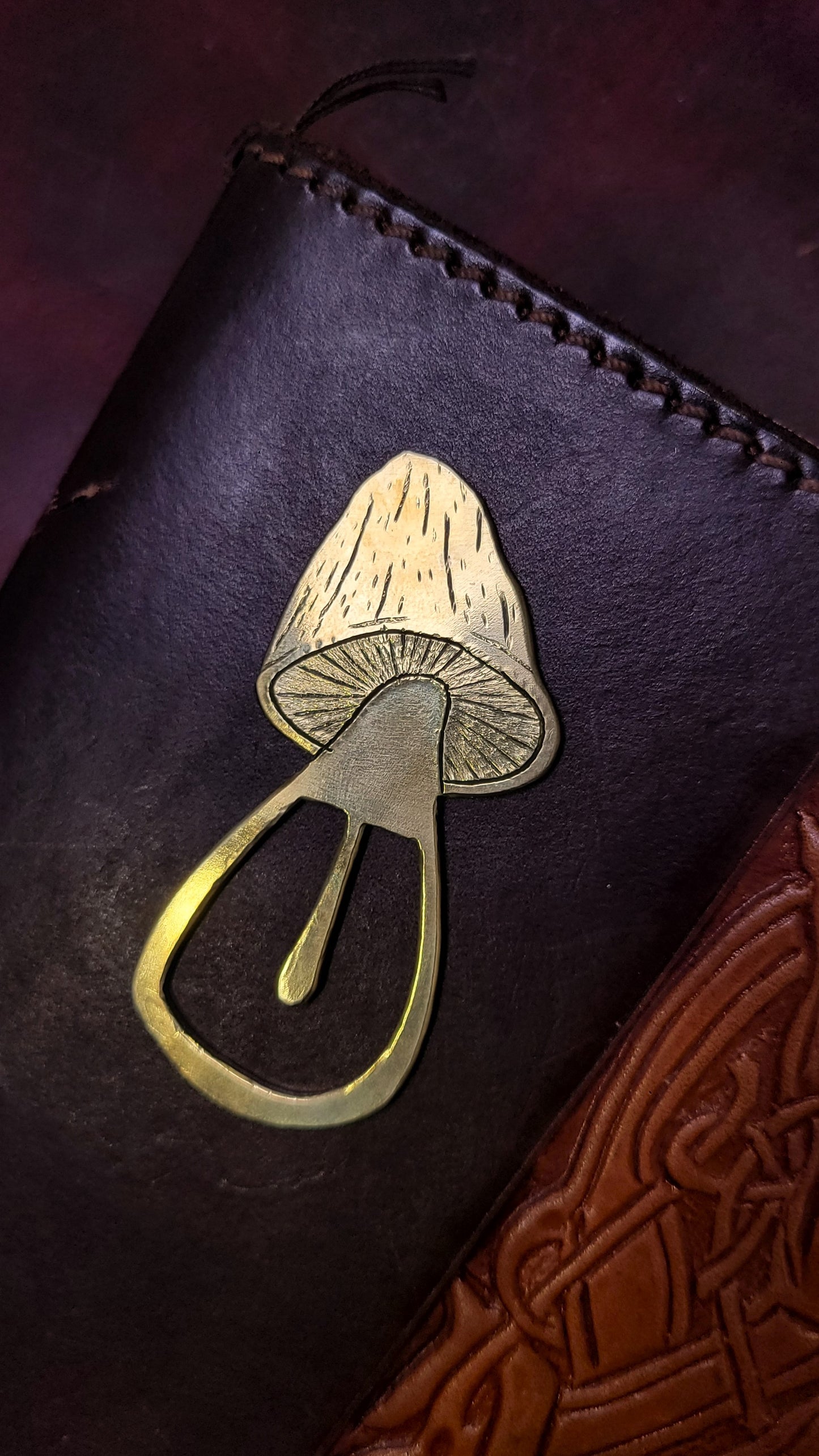 Brass mushroom bookmarks