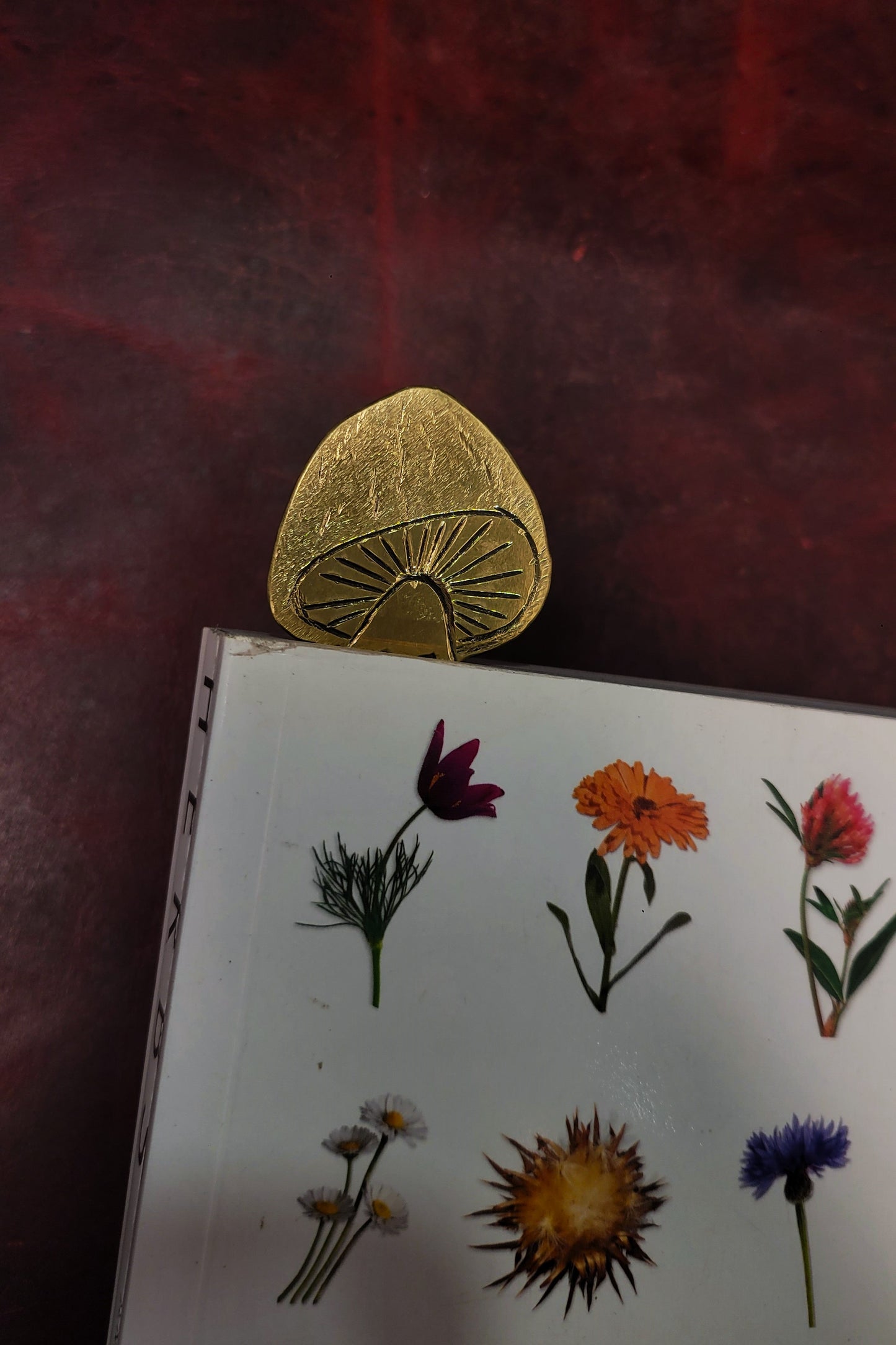 Brass mushroom bookmarks